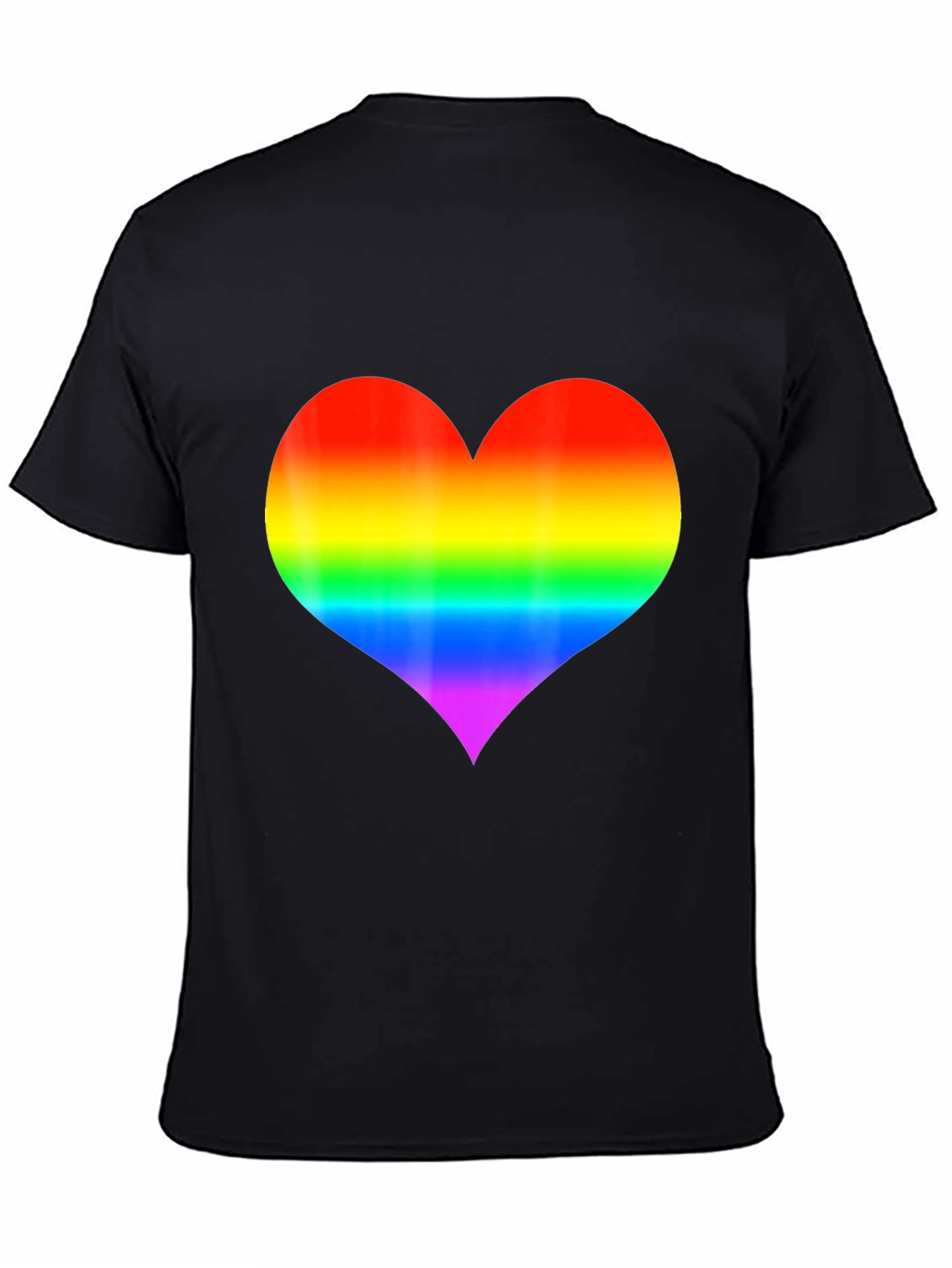 Rainbow Heart Graphic Black T-Shirt