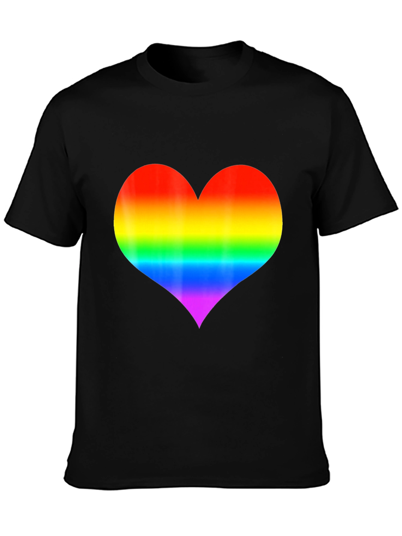 Rainbow Heart Graphic Black T-Shirt
