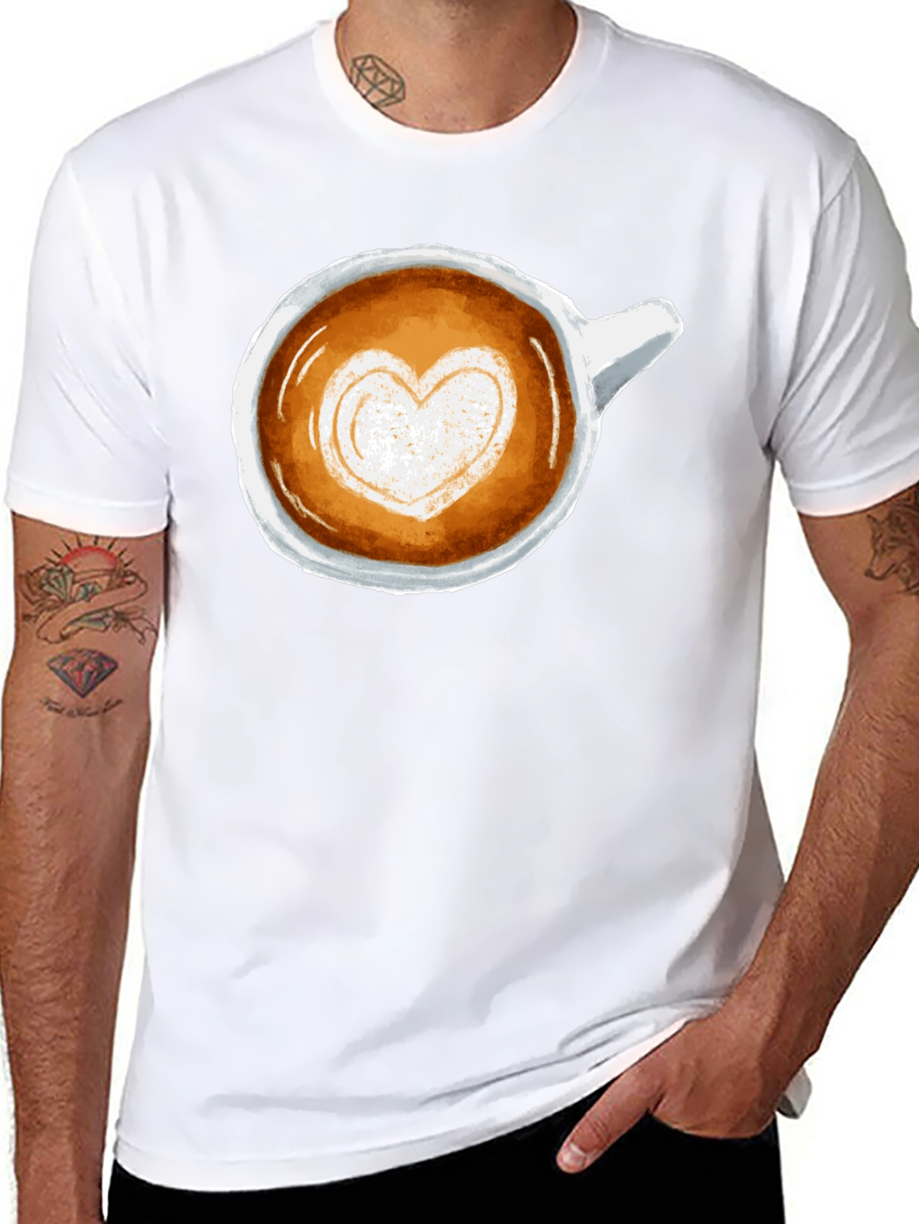 Latte Art Heart Tee - Coffee Lovers T-Shirt