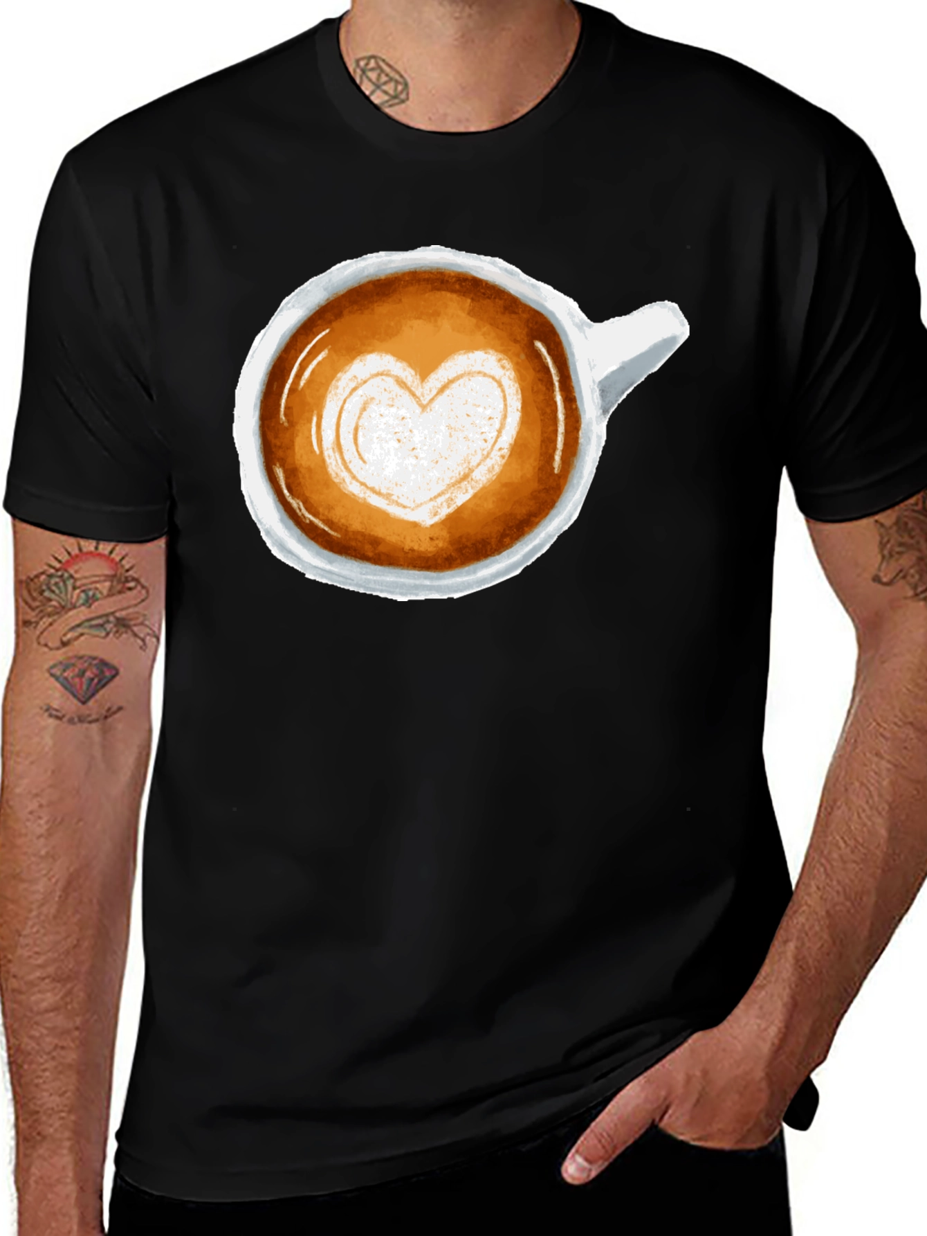 Latte Art Heart Tee - Coffee Lovers T-Shirt