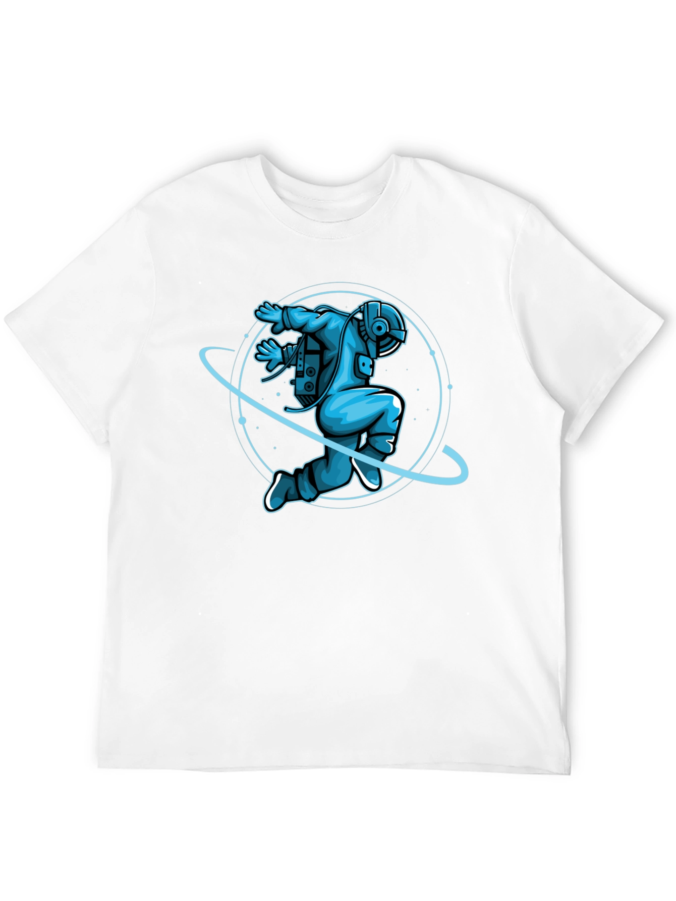 Astronaut Graphic T-Shirt - Black Crew Neck