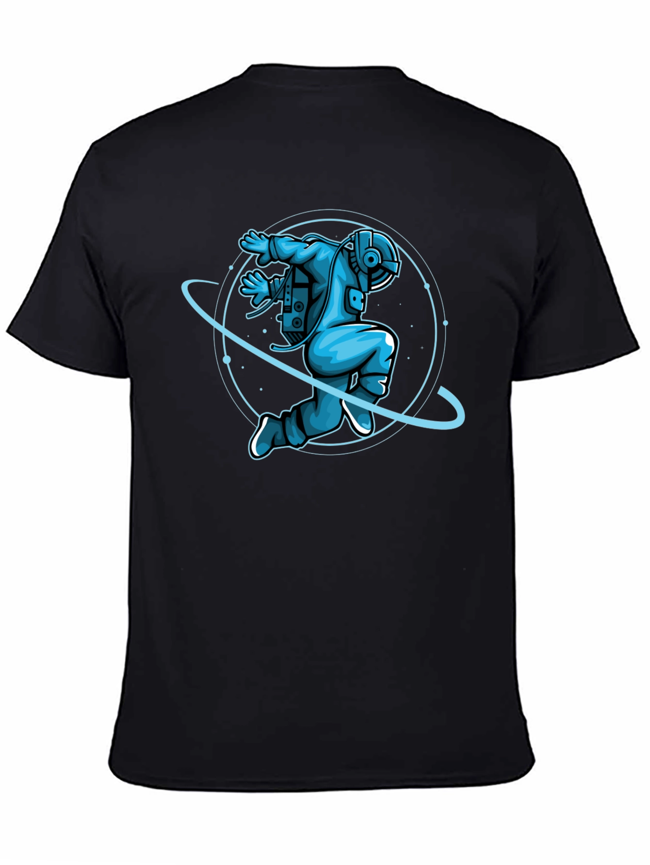 Astronaut Graphic T-Shirt - Black Crew Neck