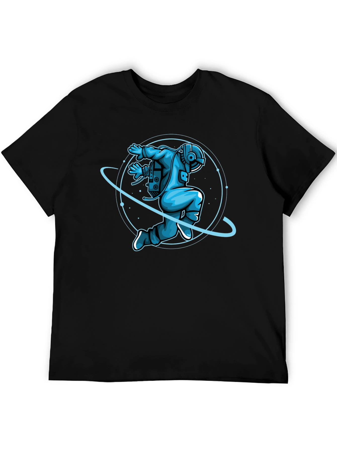 Astronaut Graphic T-Shirt - Black Crew Neck