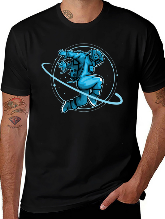 Astronaut Graphic T-Shirt - Black Crew Neck