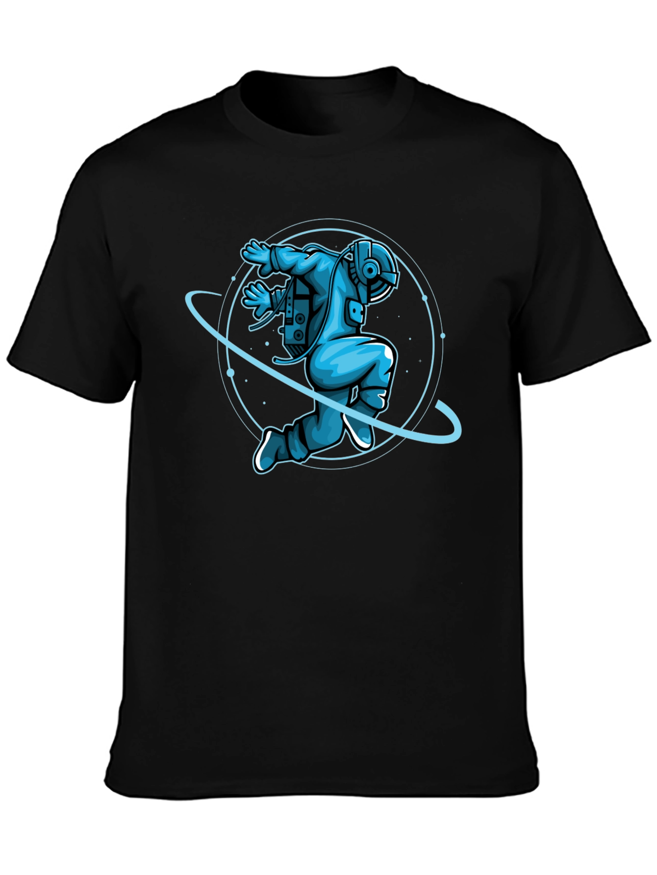 Astronaut Graphic T-Shirt - Black Crew Neck
