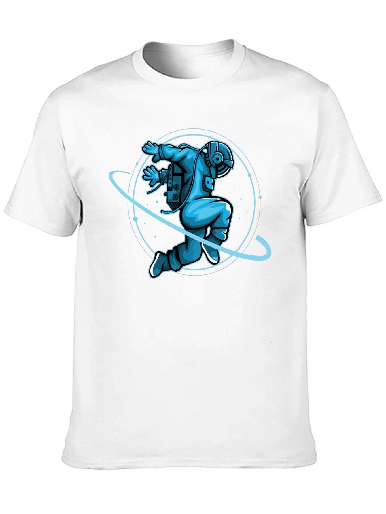 Astronaut Graphic T-Shirt - Black Crew Neck