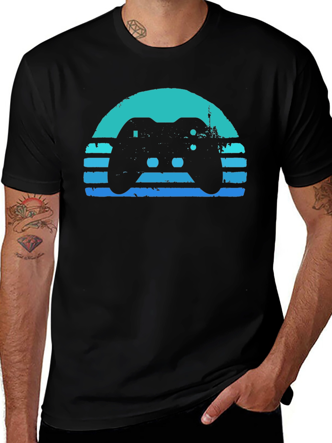 Retro Gamer T-Shirt - Black Console Design