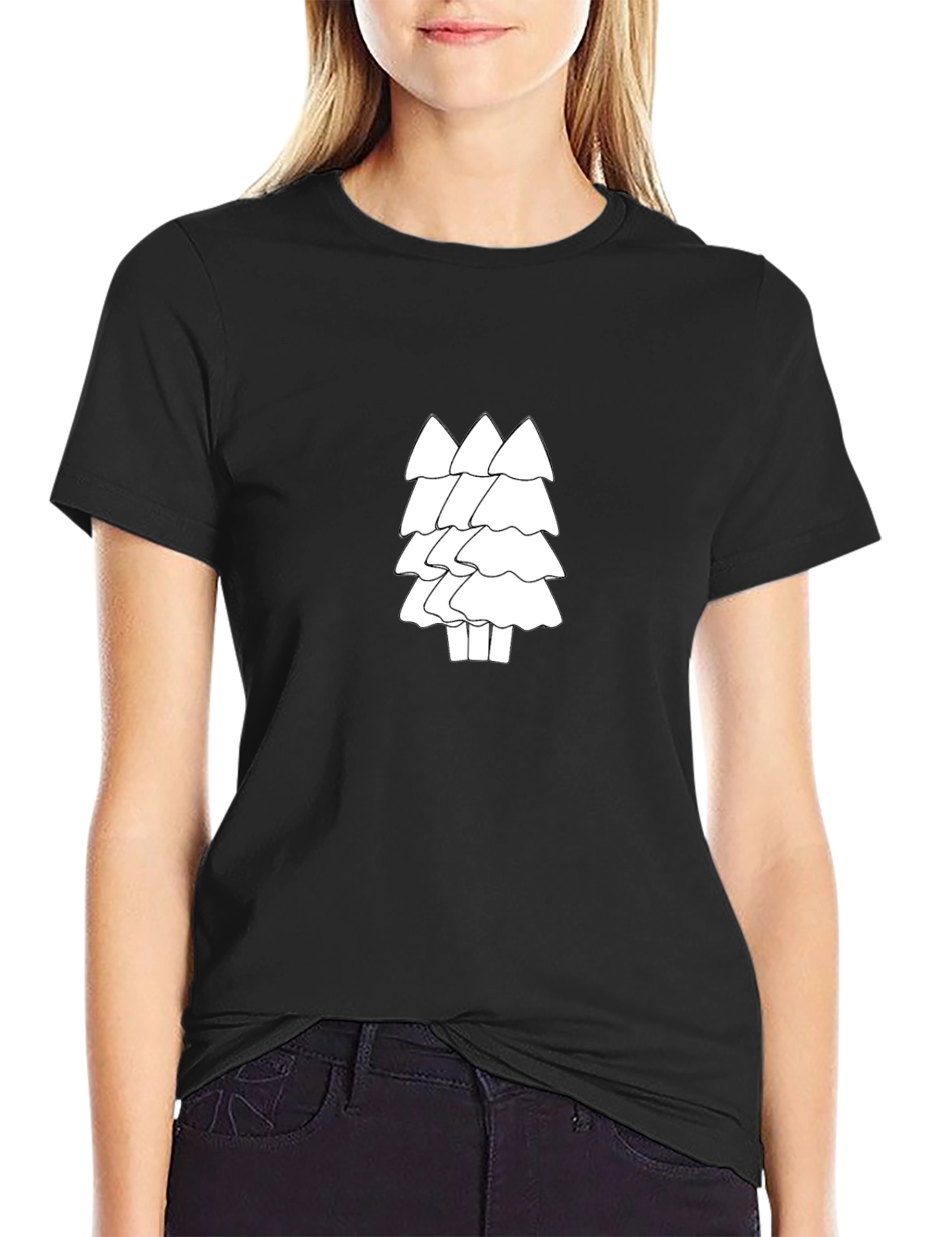Modern Trees Black T-Shirt