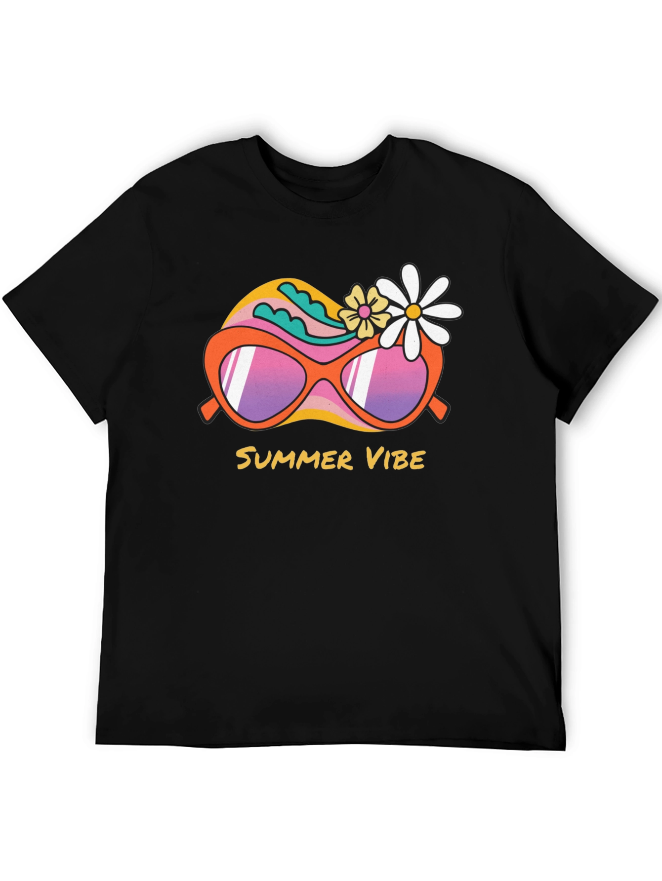 Summer Vibe Graphic Tee - Trendy Retro Sunglasses Design