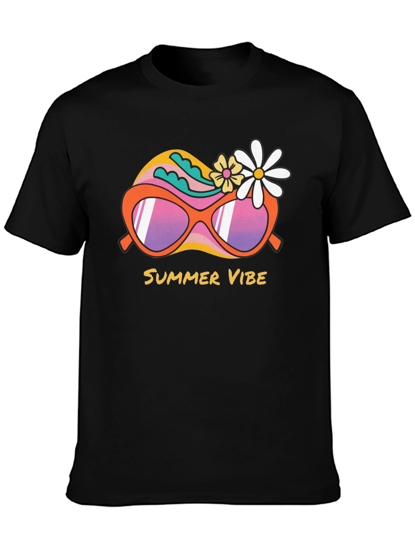 Summer Vibe Graphic Tee - Trendy Retro Sunglasses Design