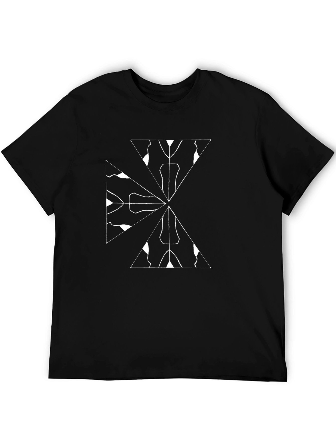 Abstract Geometric T-Shirt - Stylish Black Tee