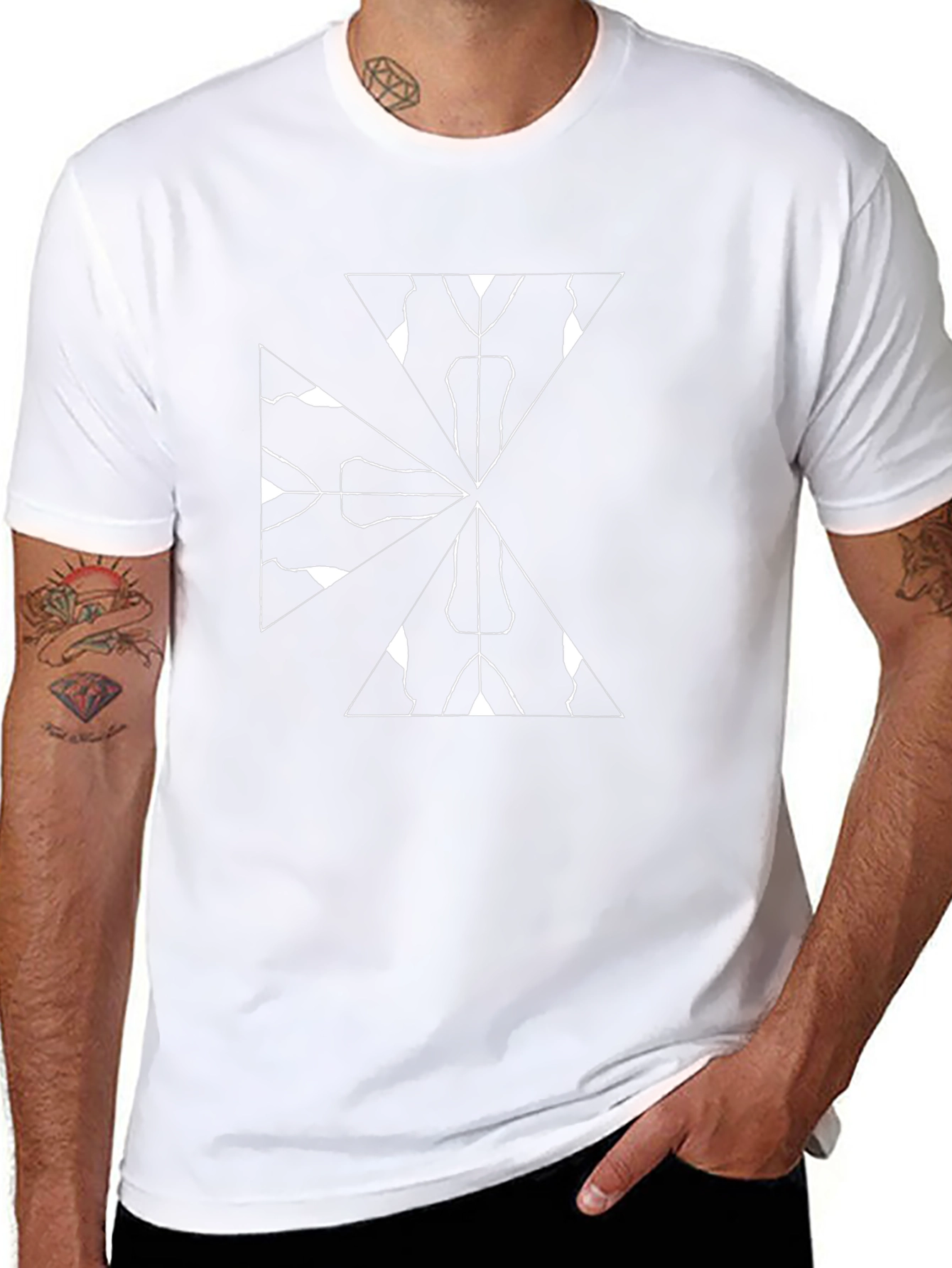 Abstract Geometric T-Shirt - Stylish Black Tee