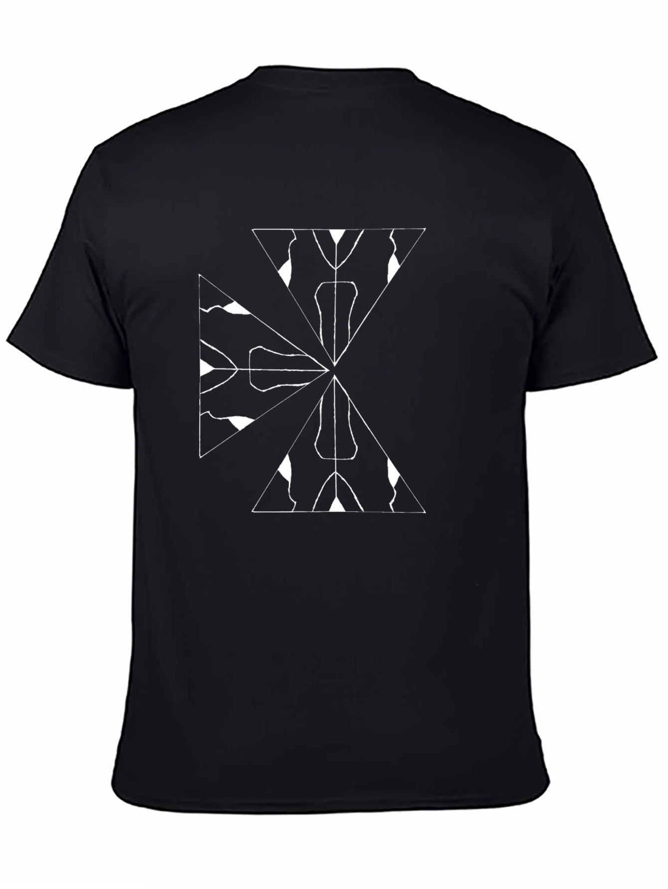 Abstract Geometric T-Shirt - Stylish Black Tee