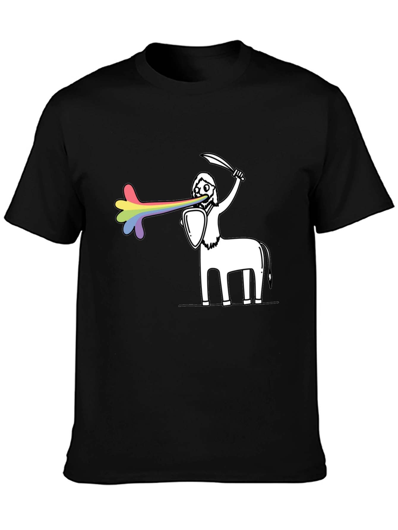 Rainbow Centaur Warrior Graphic Tee