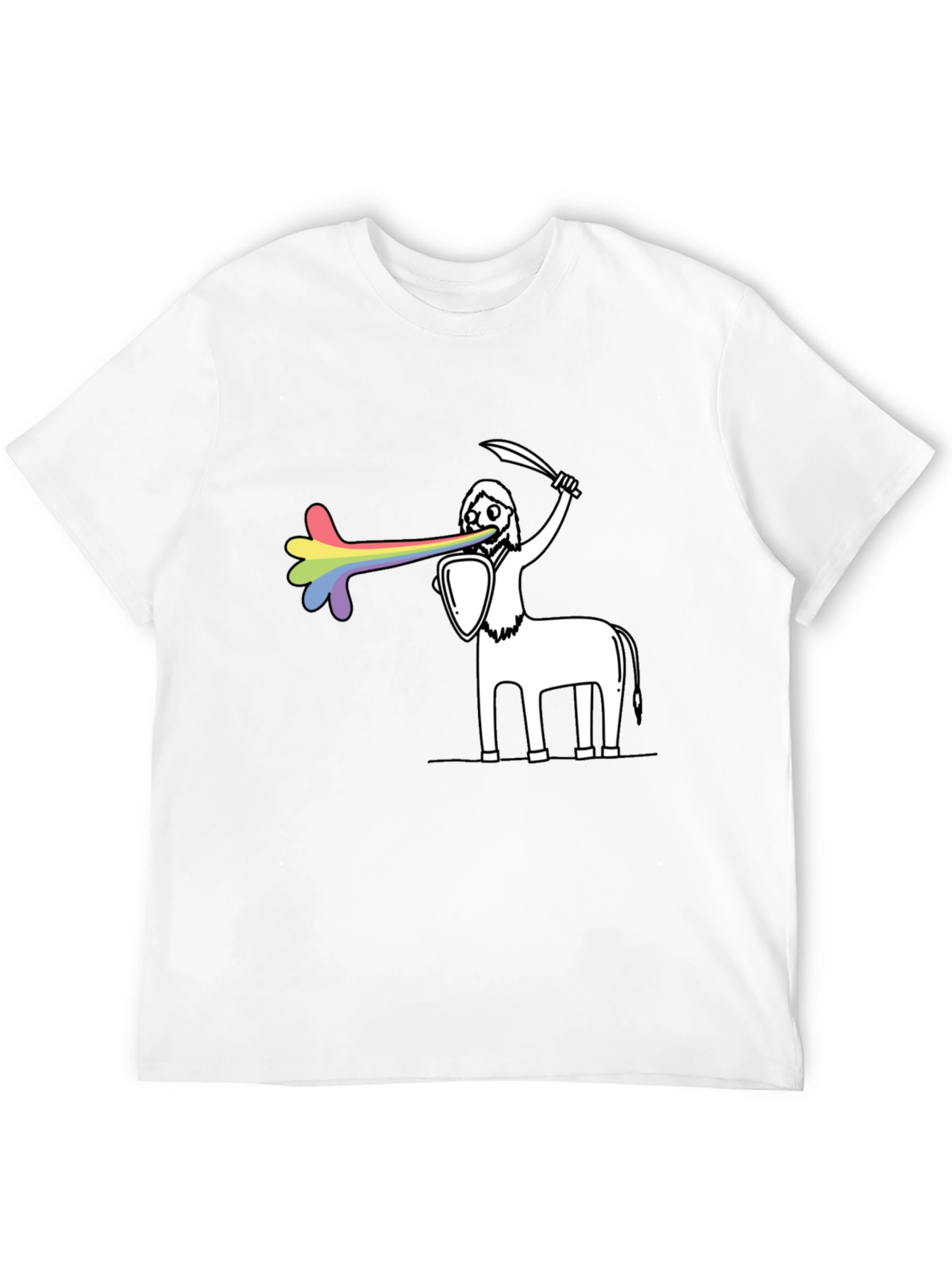 Rainbow Centaur Warrior Graphic Tee