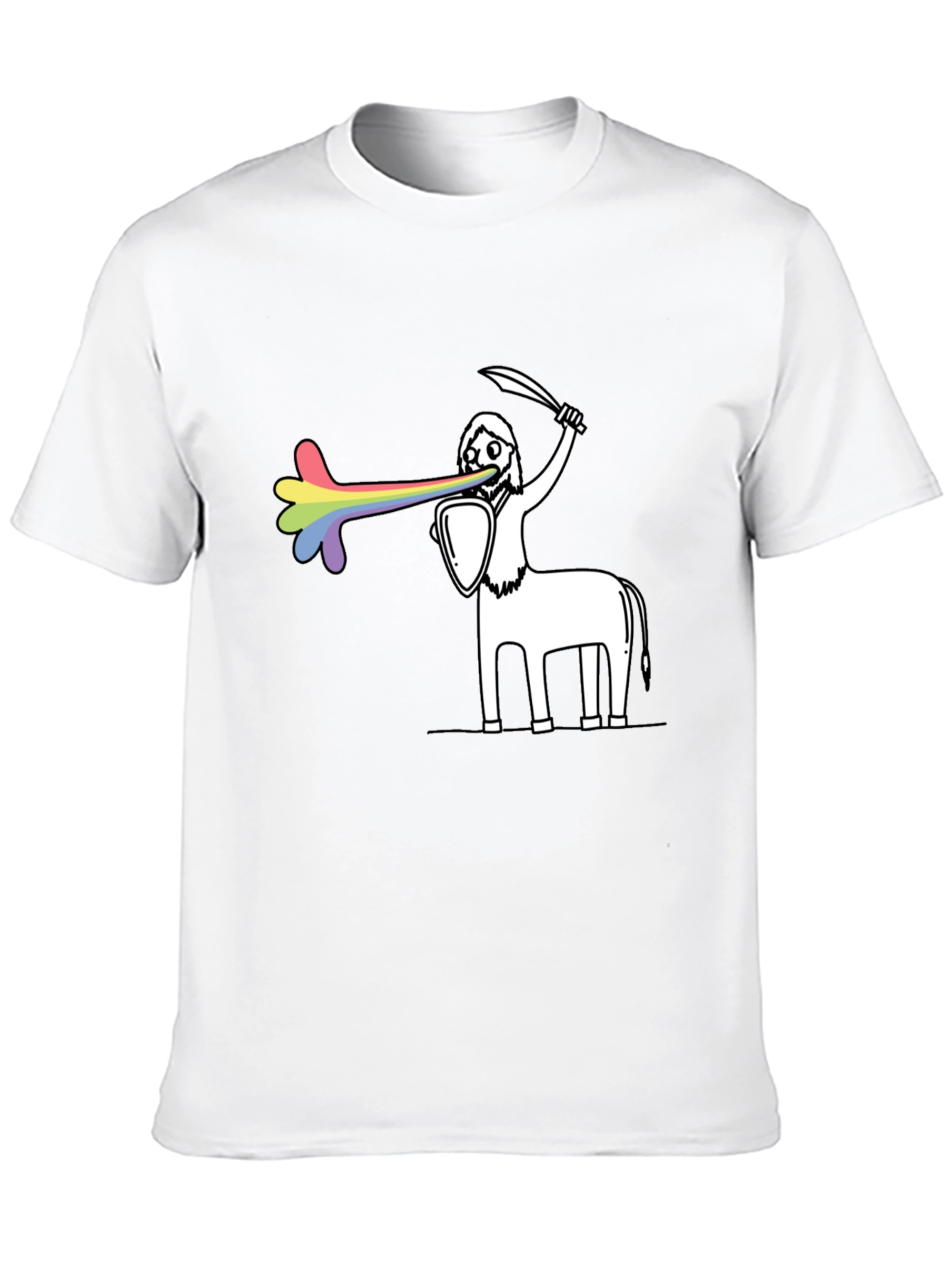 Rainbow Centaur Warrior Graphic Tee