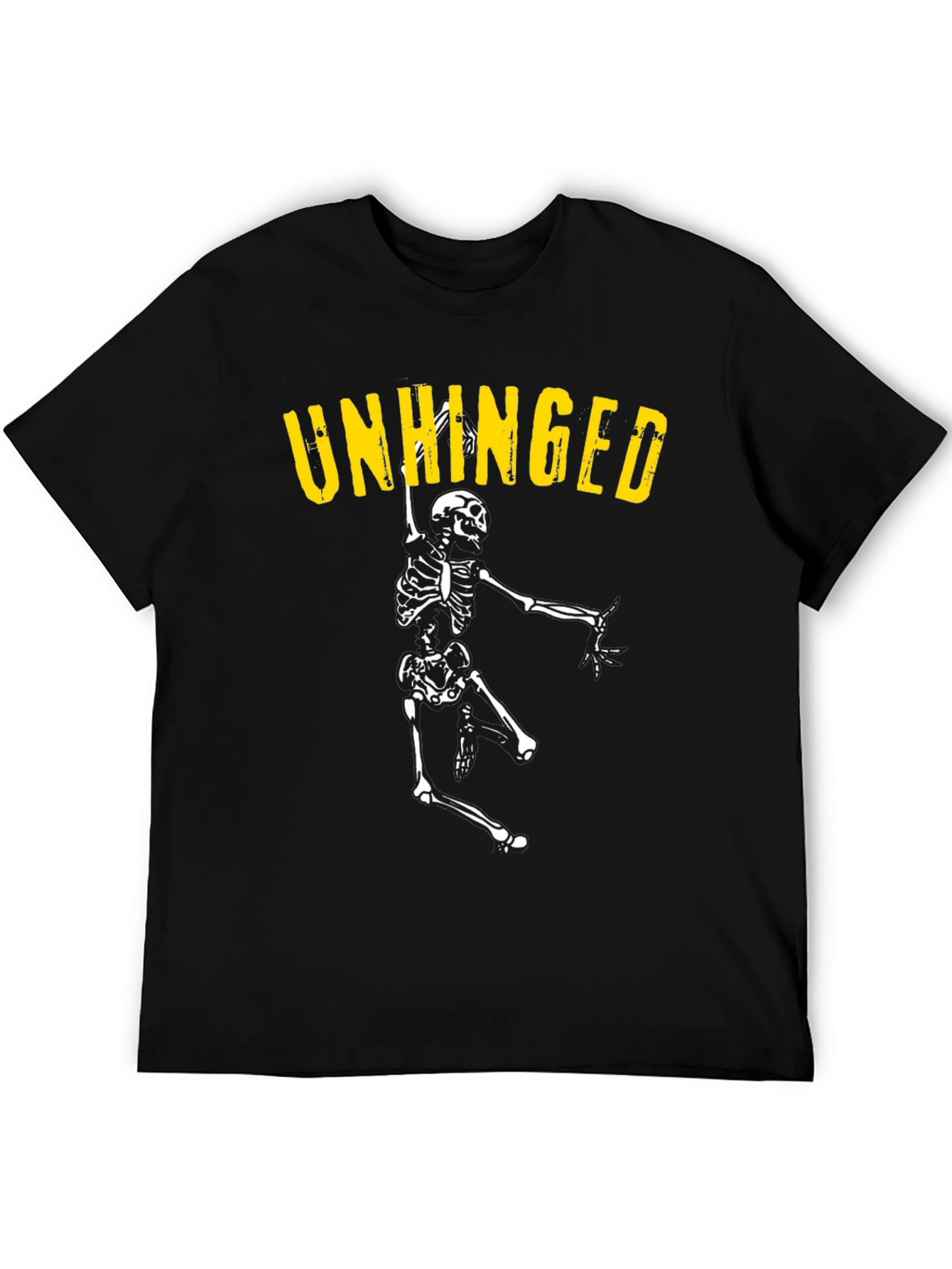 Unhinged Skeleton Graphic Tee - Black Cotton T-Shirt