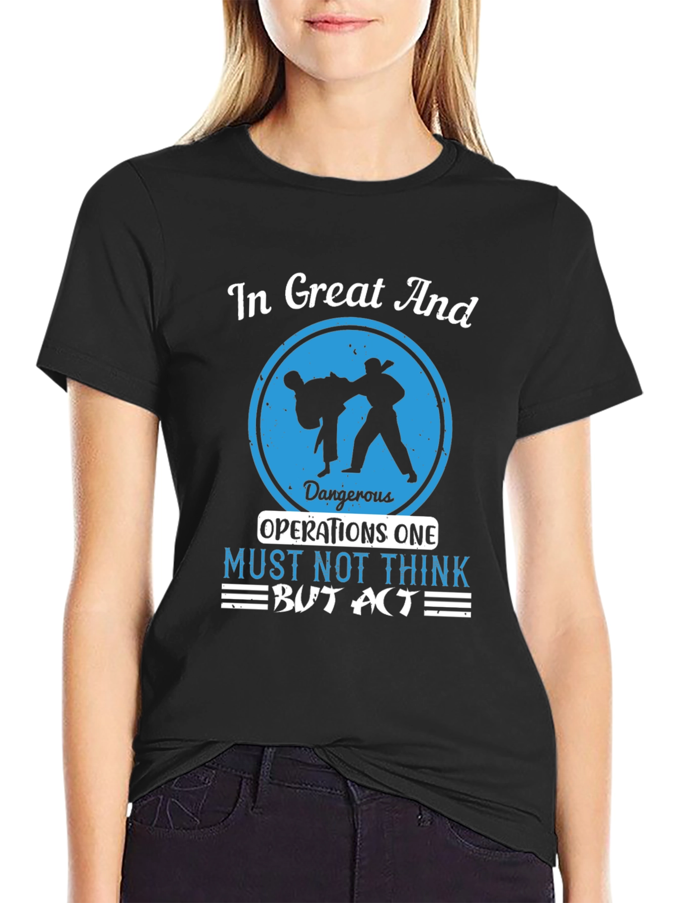 Martial Arts Graphic T-Shirt - Act Dont Think