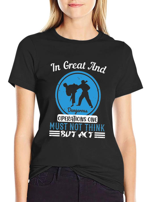 Martial Arts Graphic T-Shirt - Act Dont Think