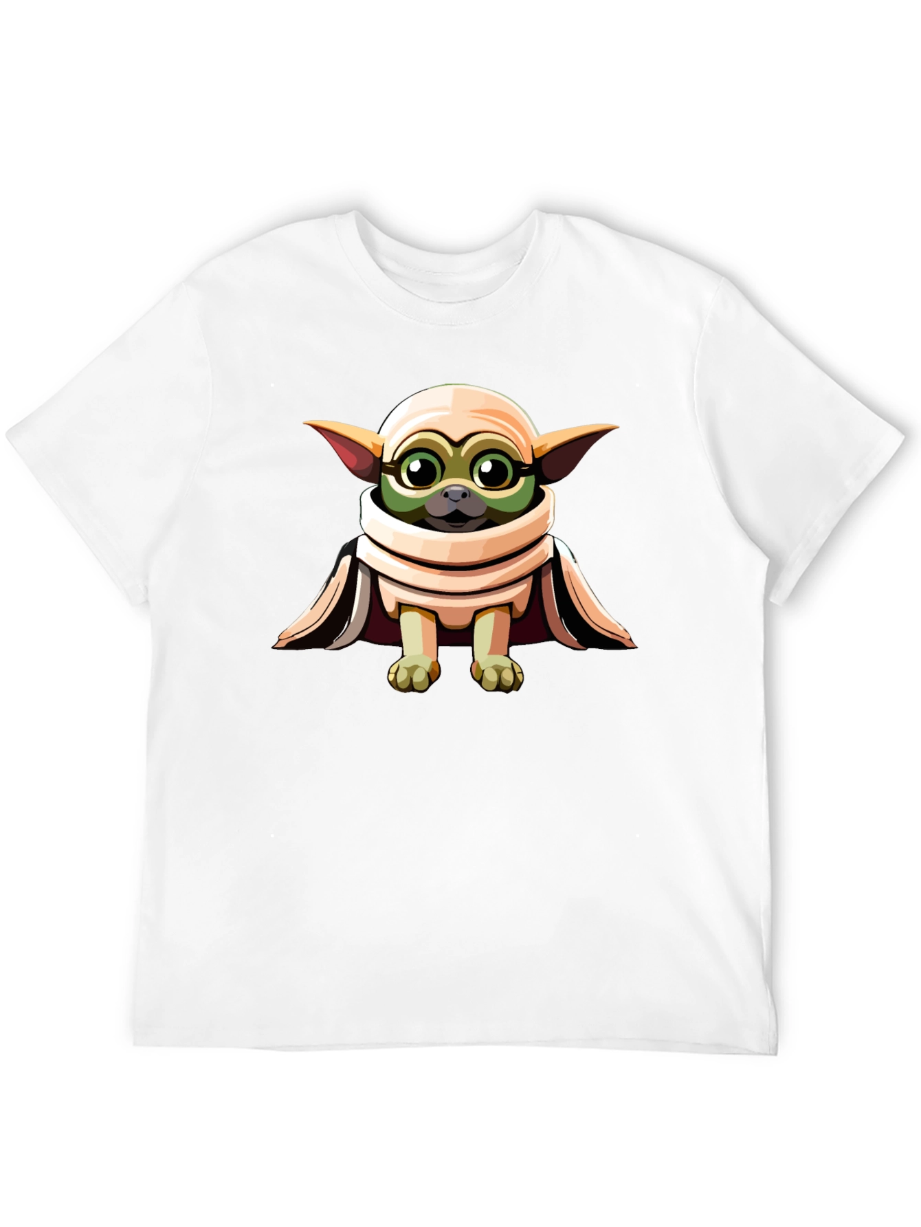 Grogu-Inspired Graphic Tee - Black Cotton Blend