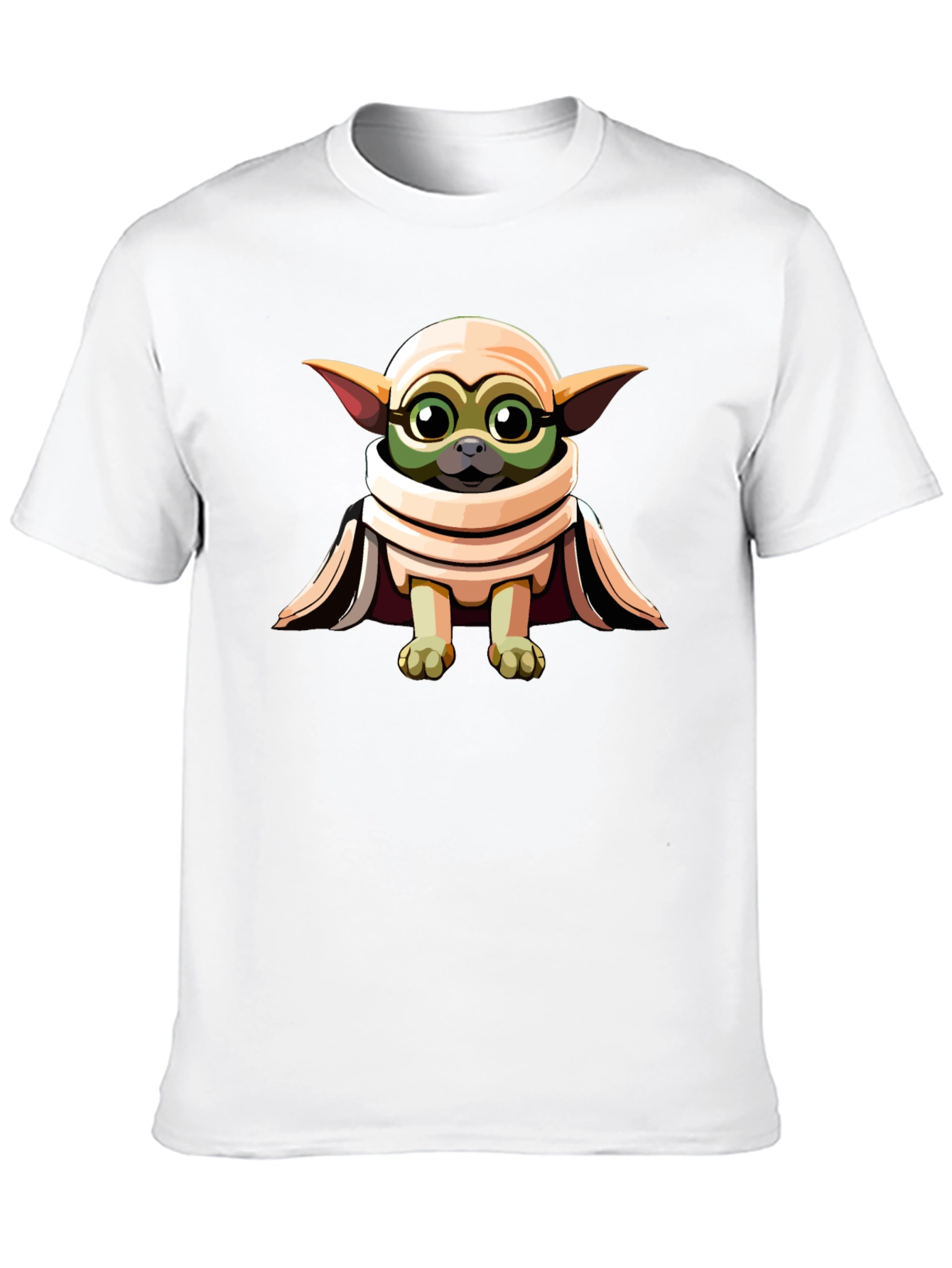 Grogu-Inspired Graphic Tee - Black Cotton Blend
