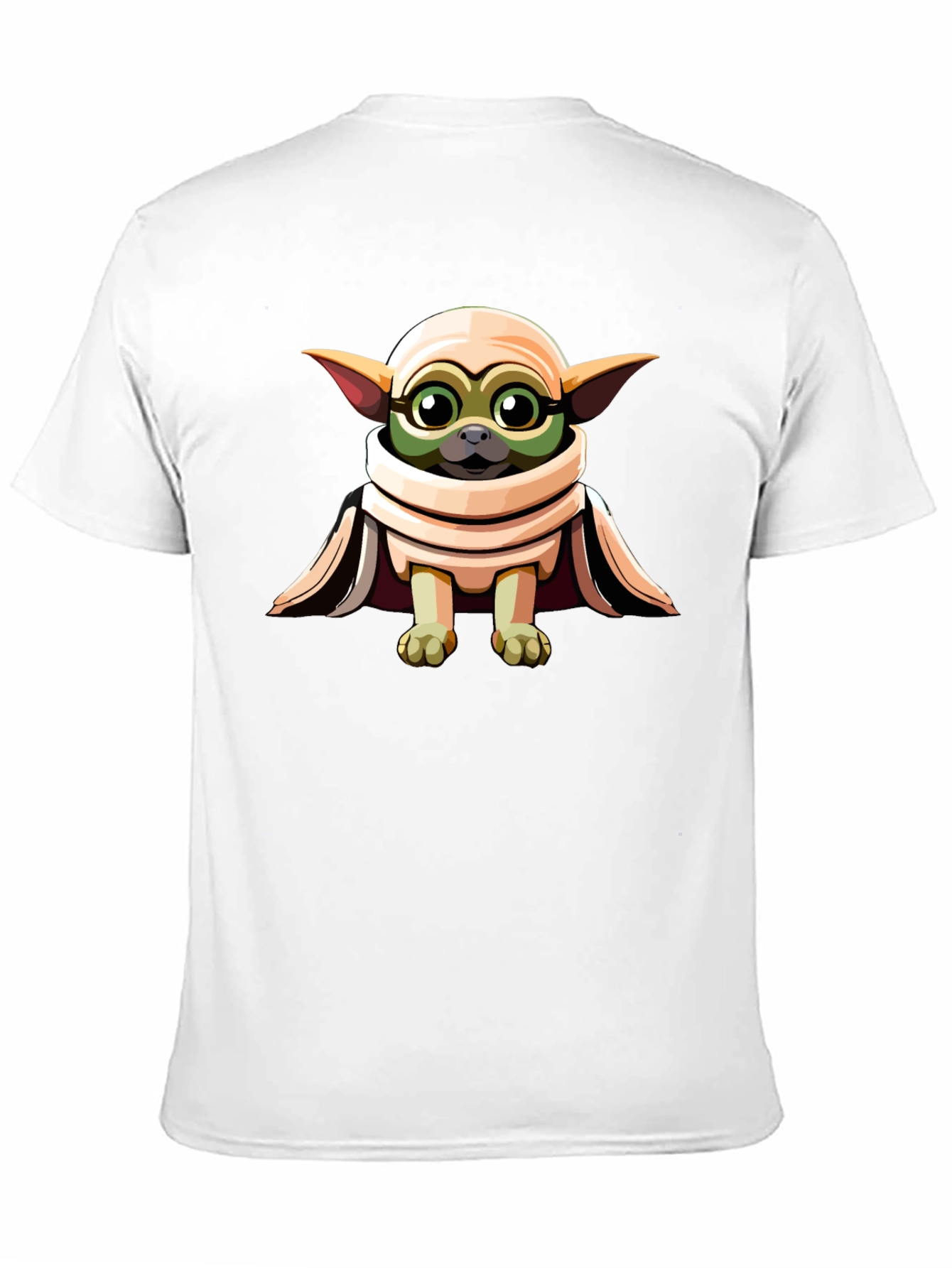 Grogu-Inspired Graphic Tee - Black Cotton Blend