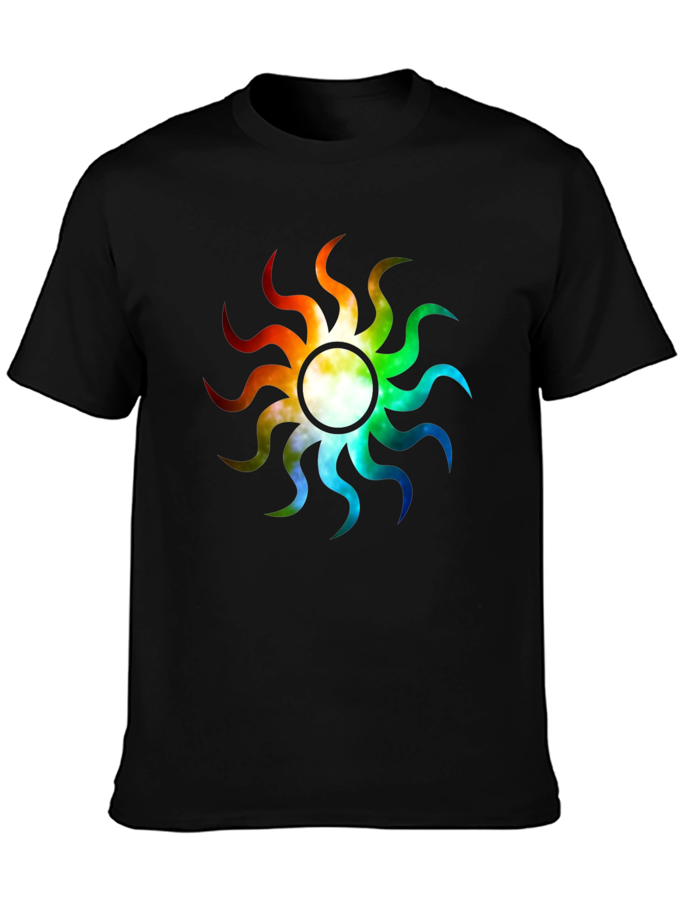 Rainbow Sunburst Graphic T-Shirt - Unique Design