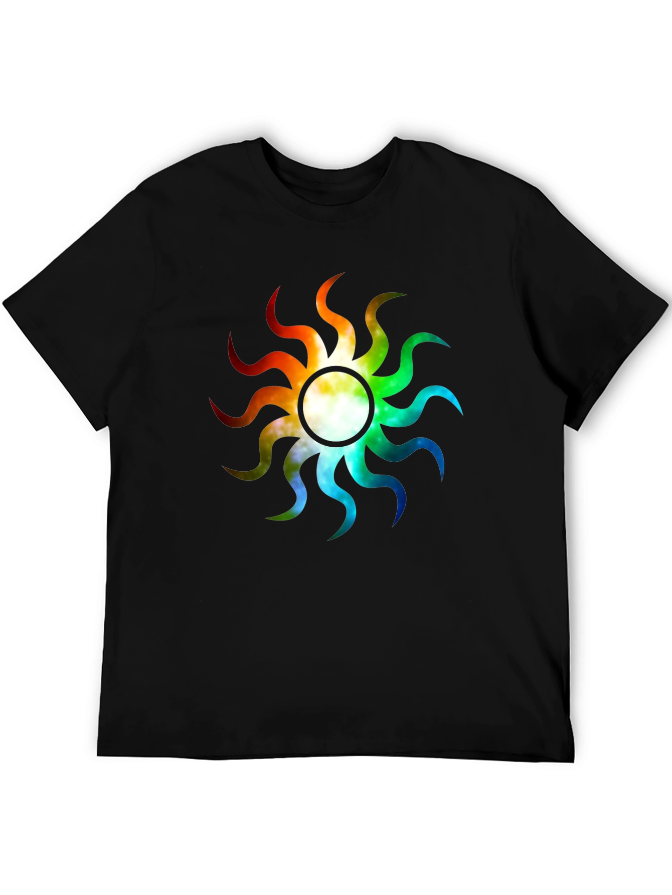 Rainbow Sunburst Graphic T-Shirt - Unique Design