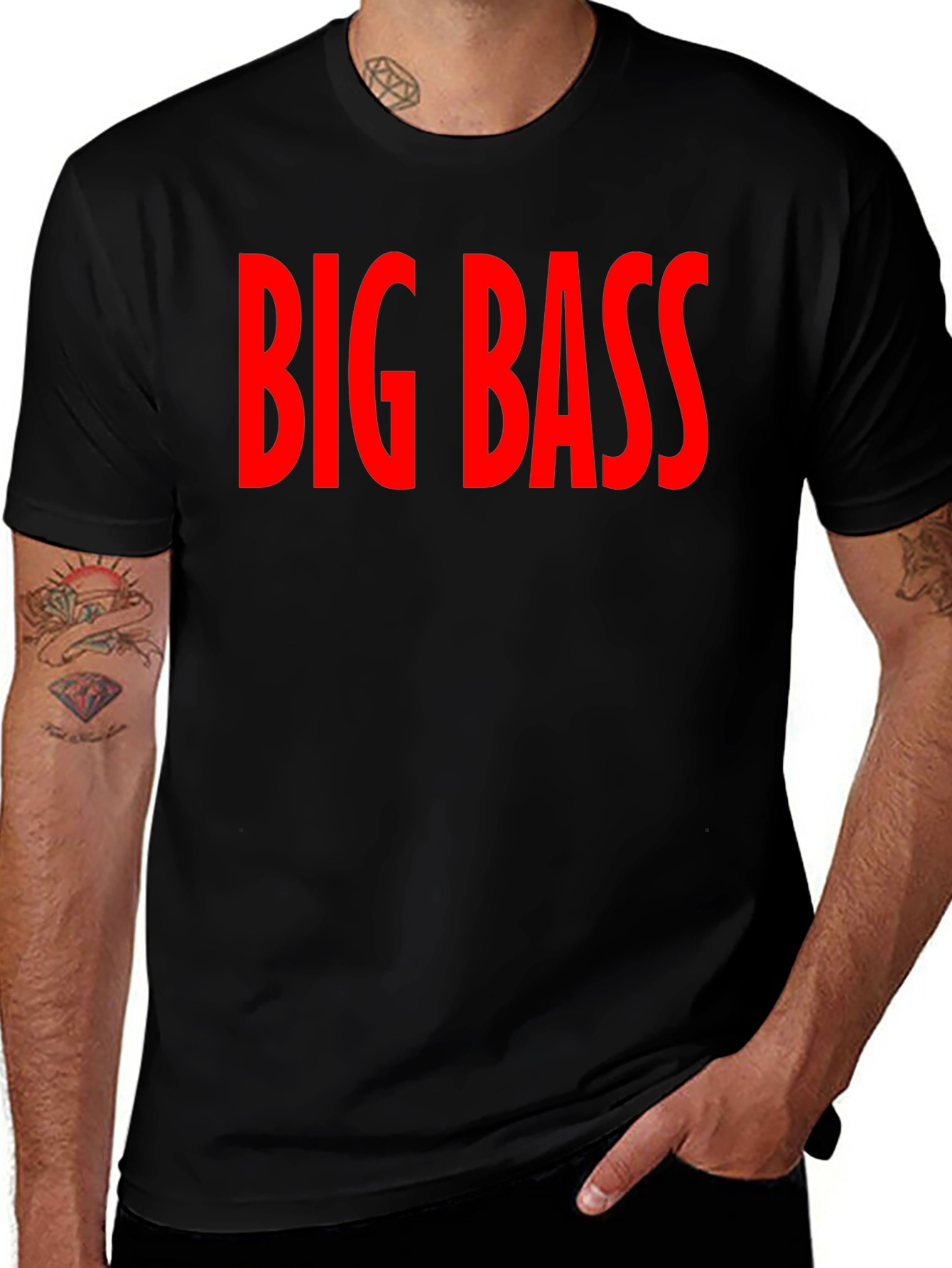 Big Bass Graphic T-Shirt - Mens Crew Neck Tee