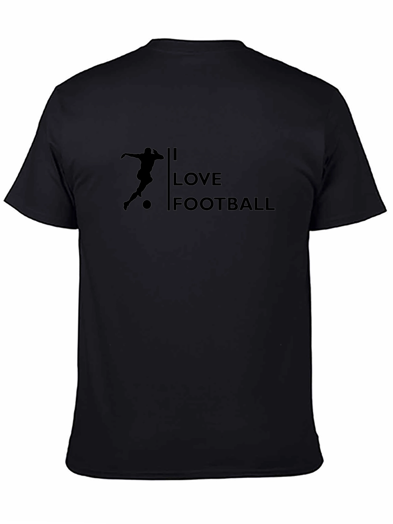 I Love Football T-Shirt Black Casual