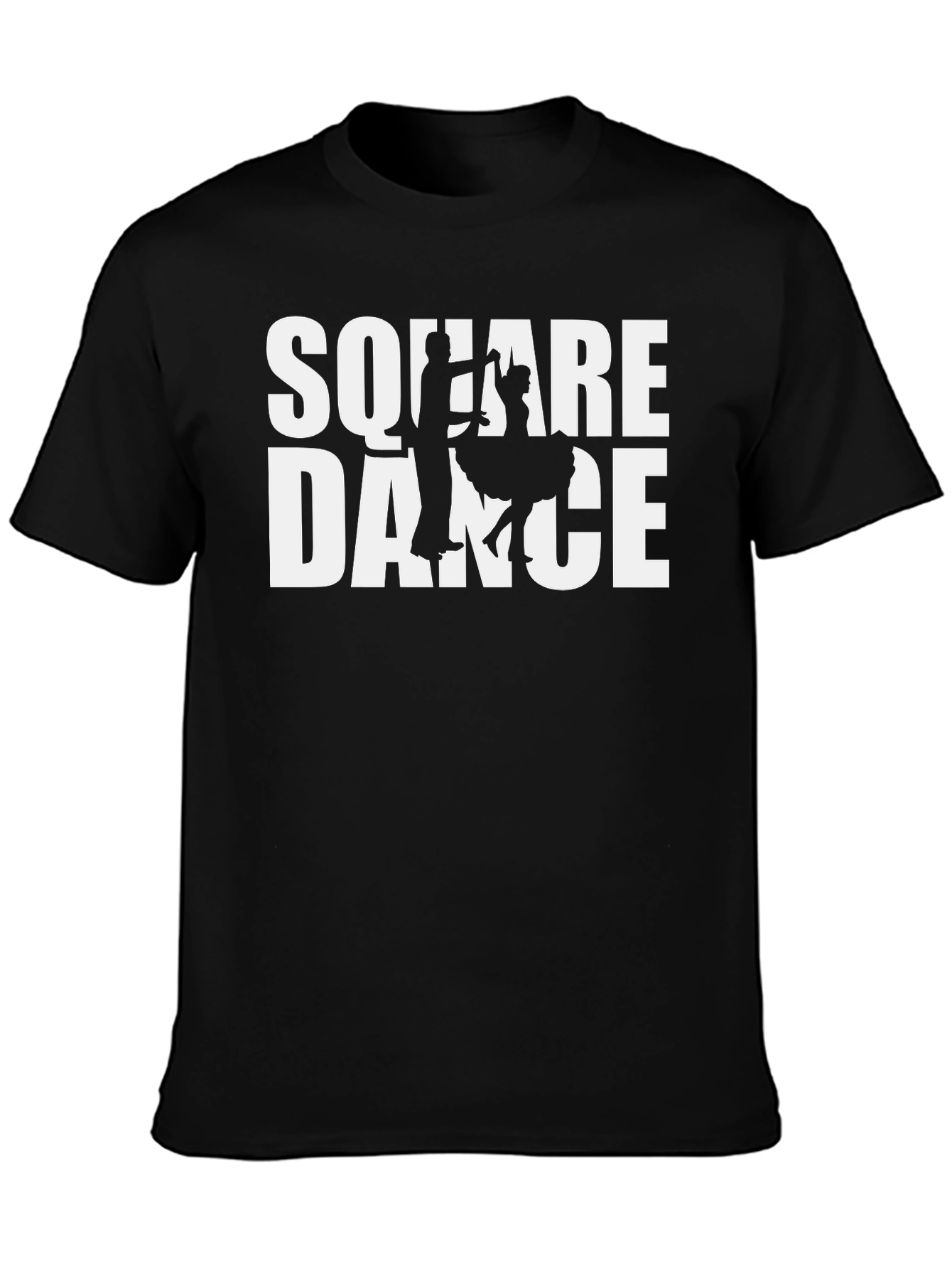 Square Dance Graphic T-Shirt - Black Cotton Tee