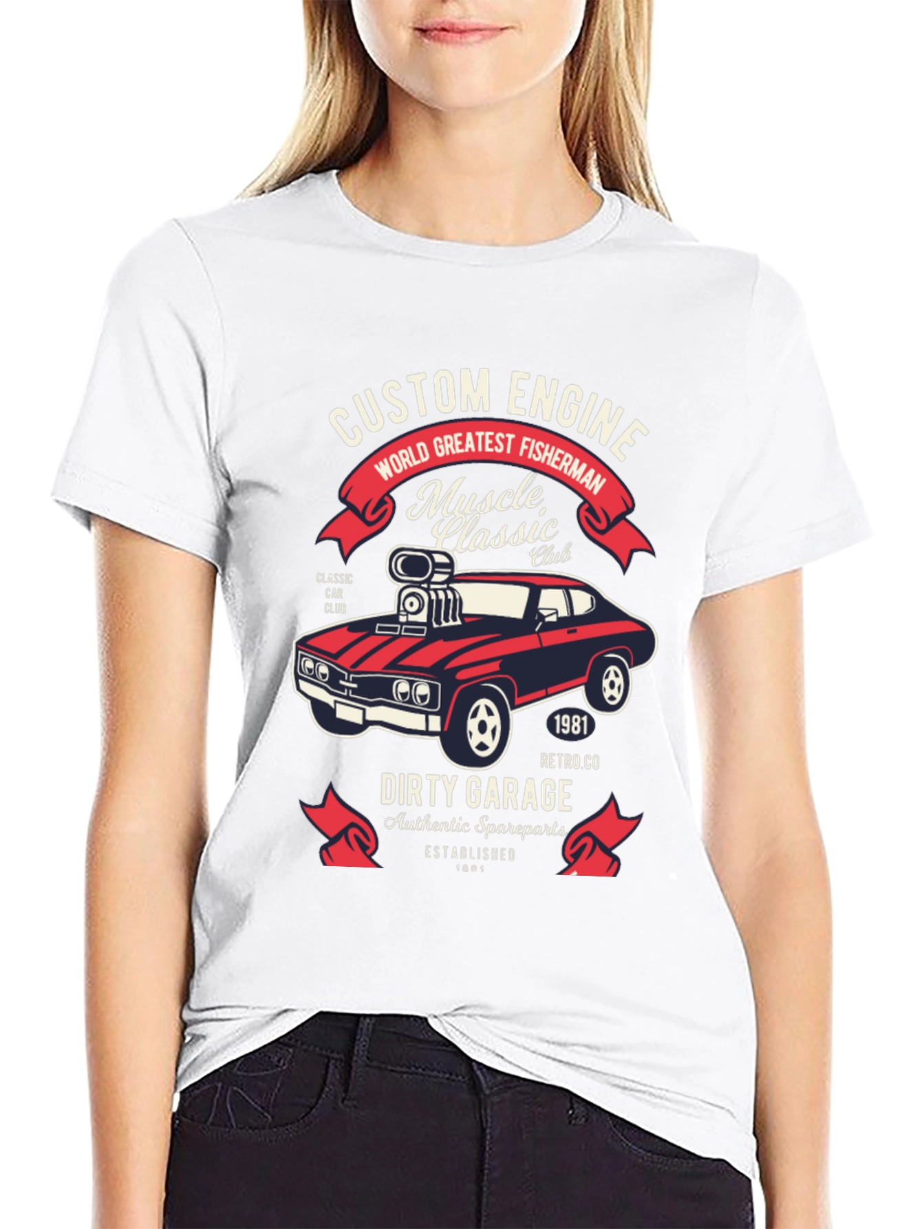 Custom Engine T-Shirt: Muscle Car Classic