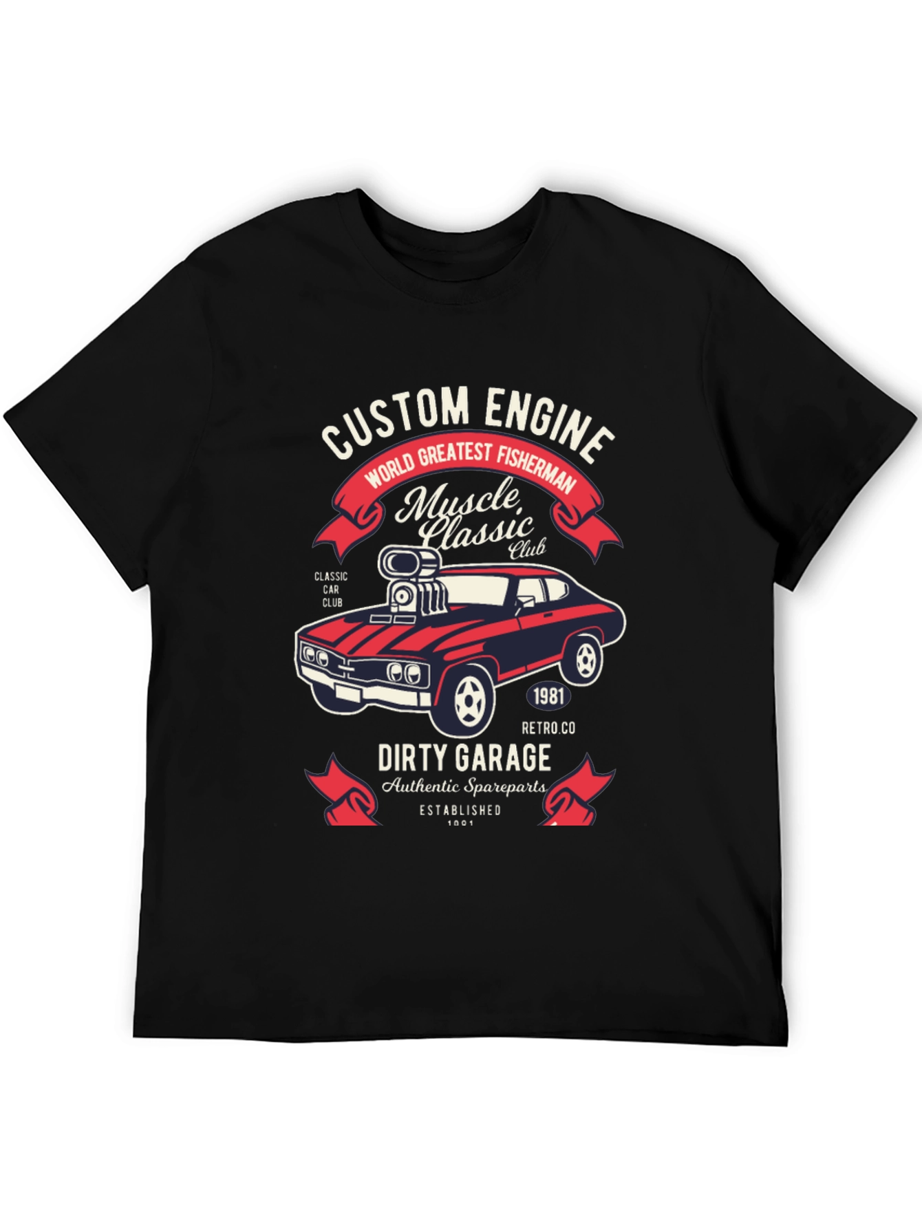 Custom Engine T-Shirt: Muscle Car Classic
