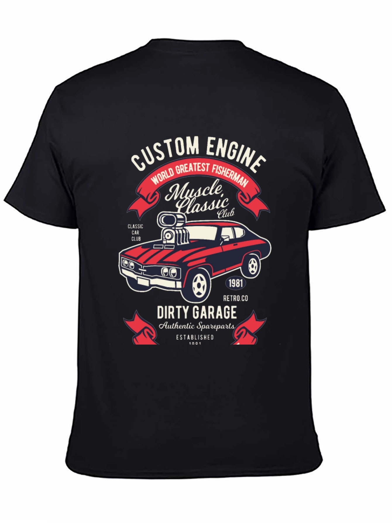 Custom Engine T-Shirt: Muscle Car Classic