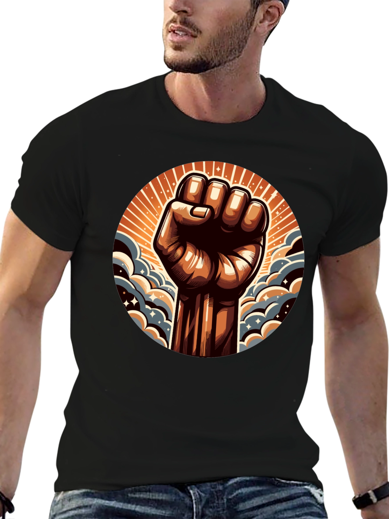 Empowered Fist Graphic Tee - Black