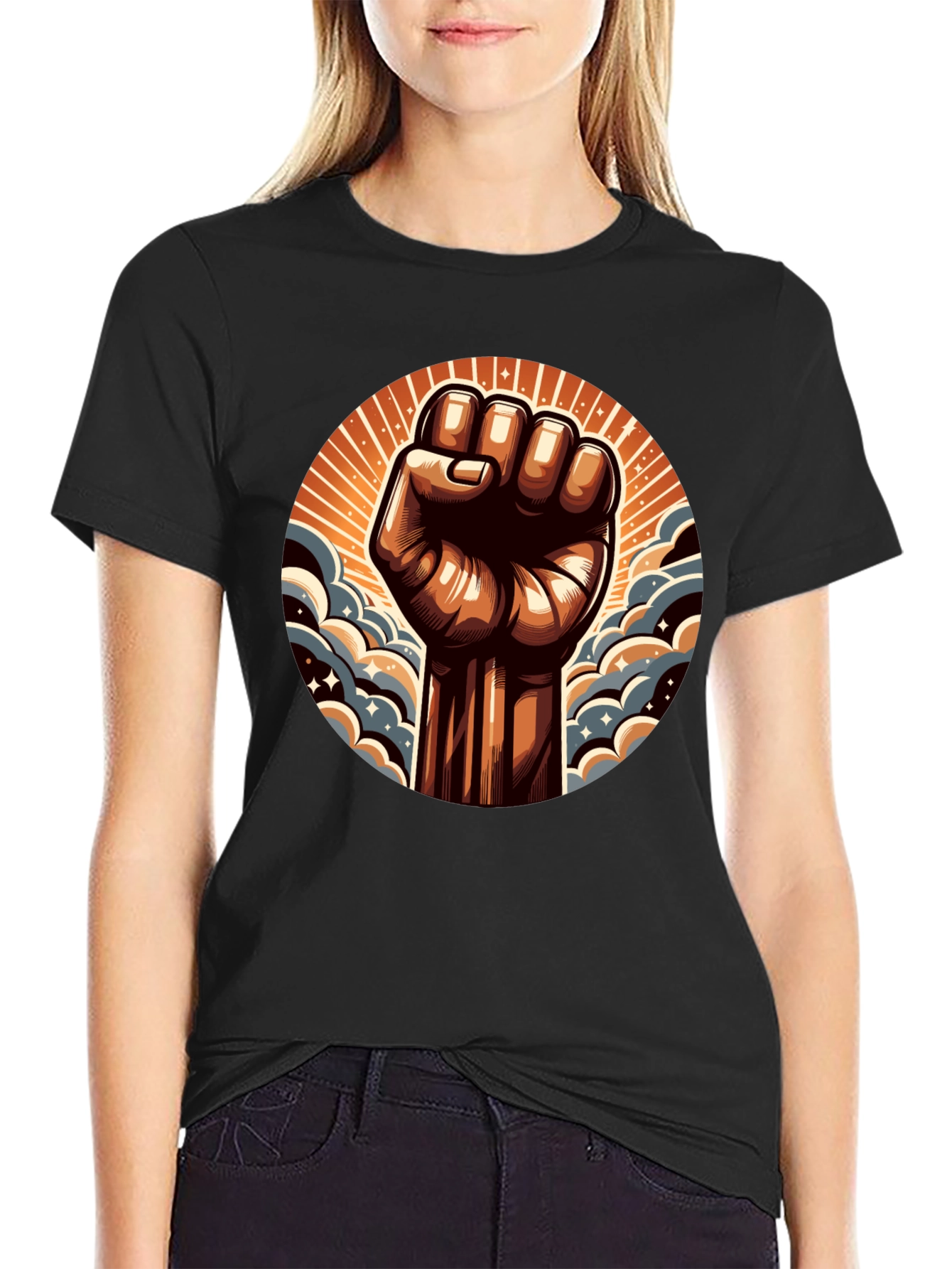 Empowered Fist Graphic Tee - Black