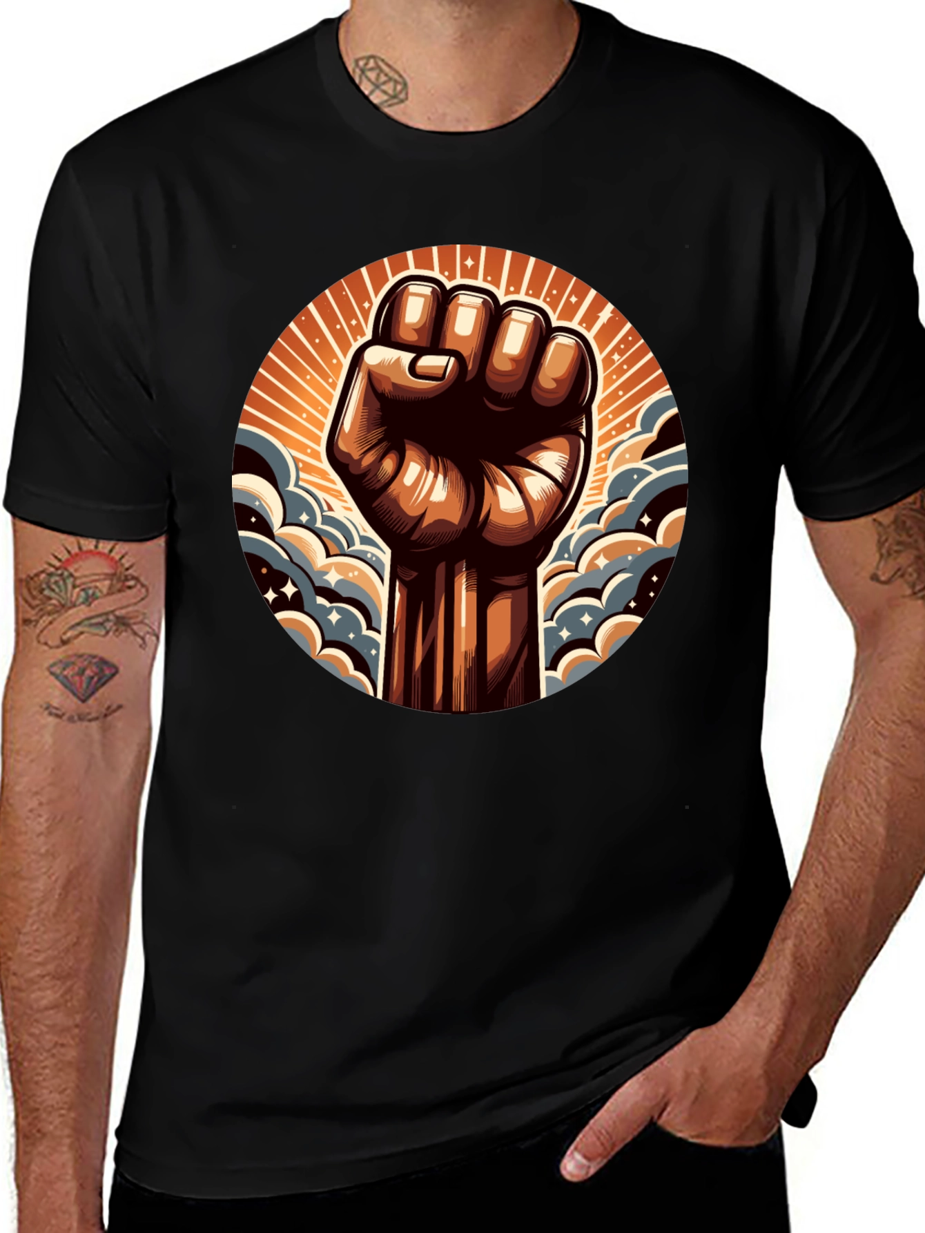Empowered Fist Graphic Tee - Black