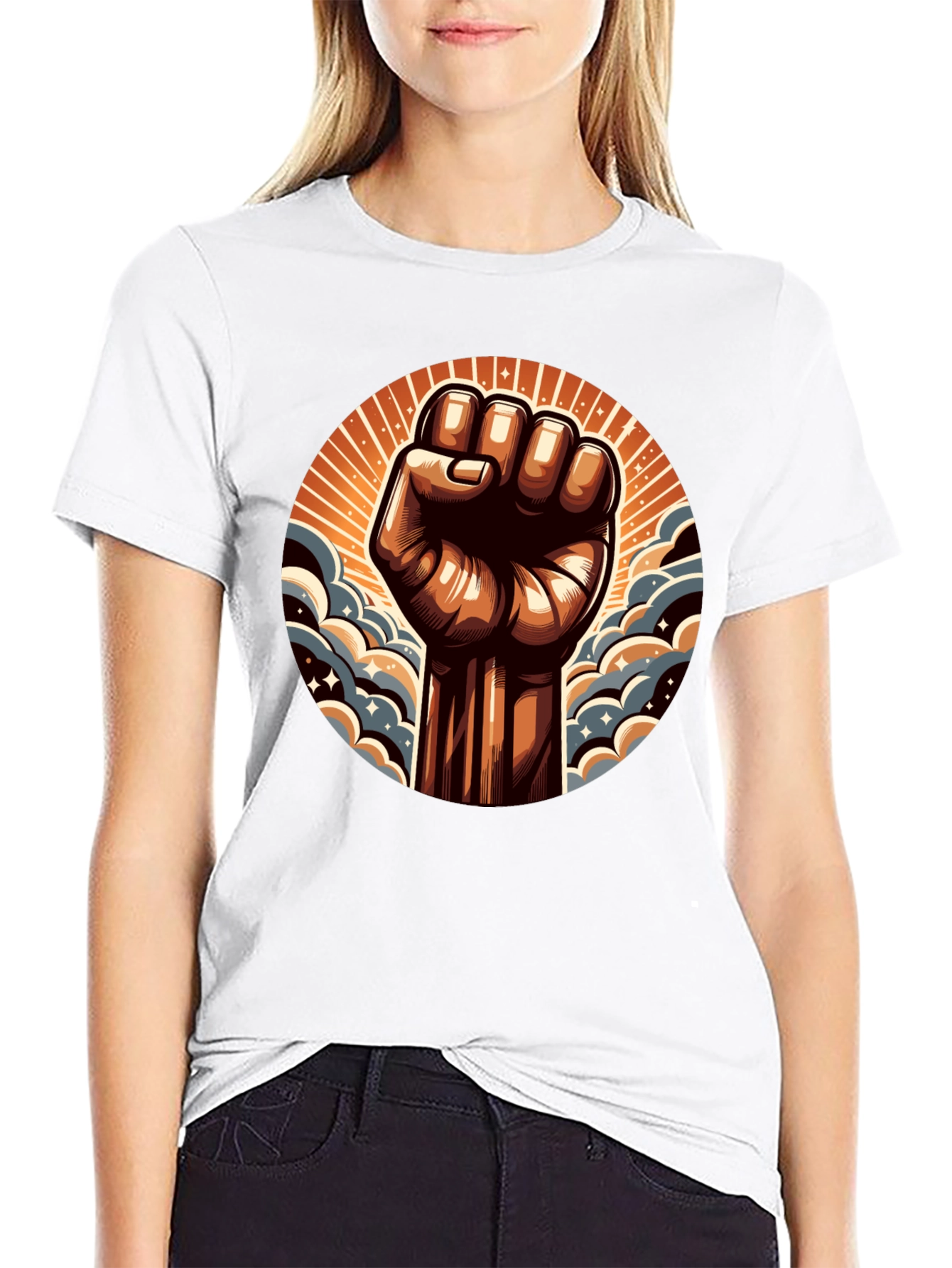 Empowered Fist Graphic Tee - Black