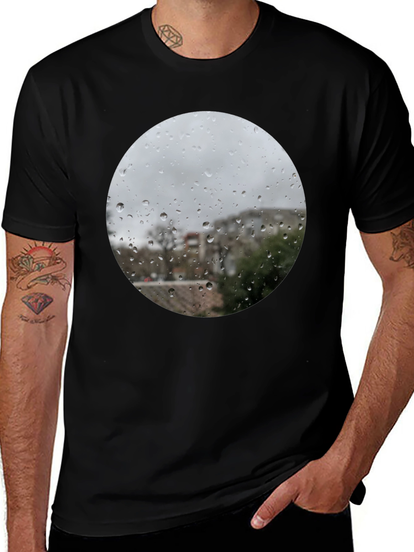 Rainy Day Window T-Shirt - Unique Graphic Tee