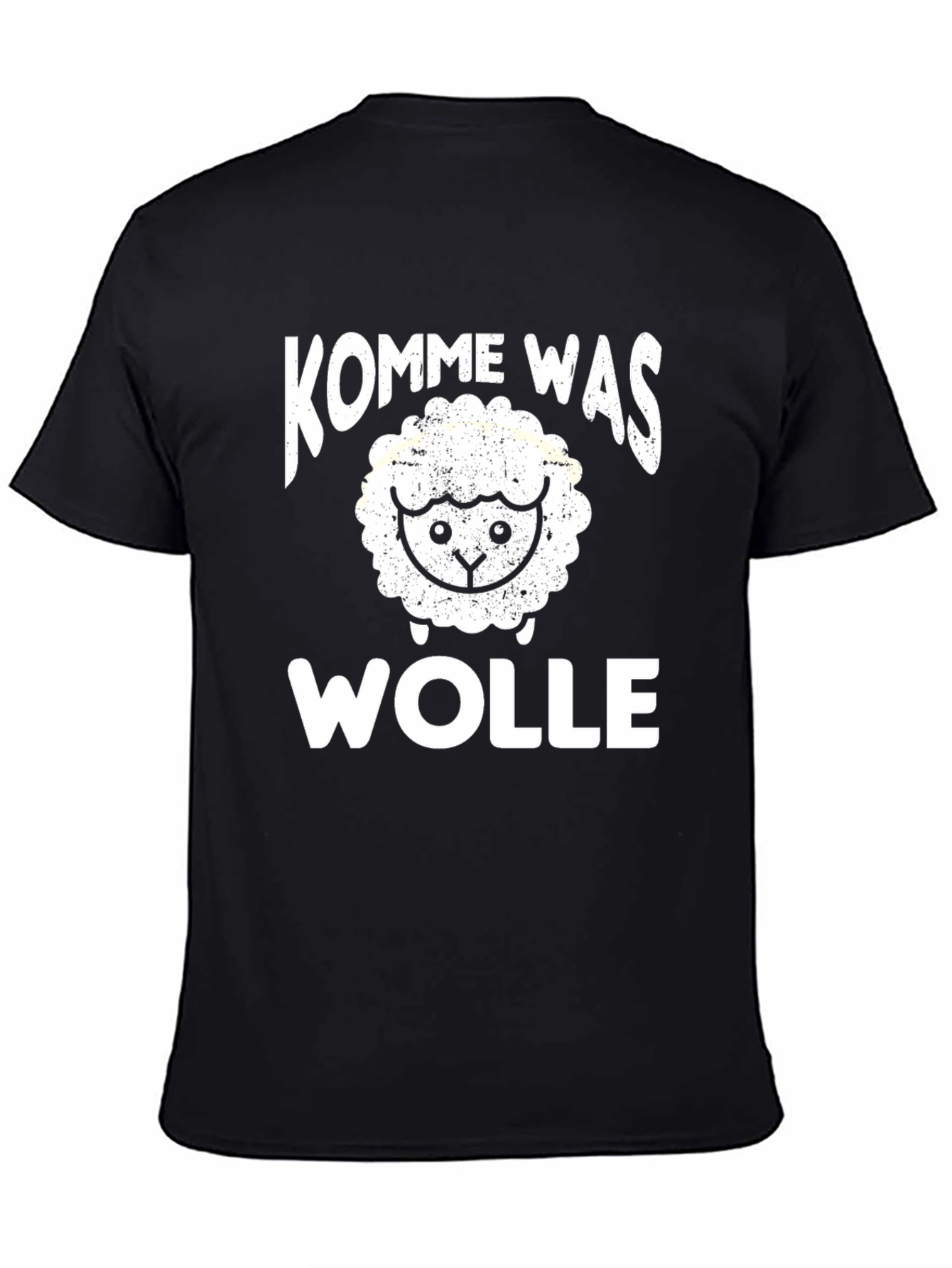 Kommewas Wolle Sheep T-Shirt - Black Cotton Tee
