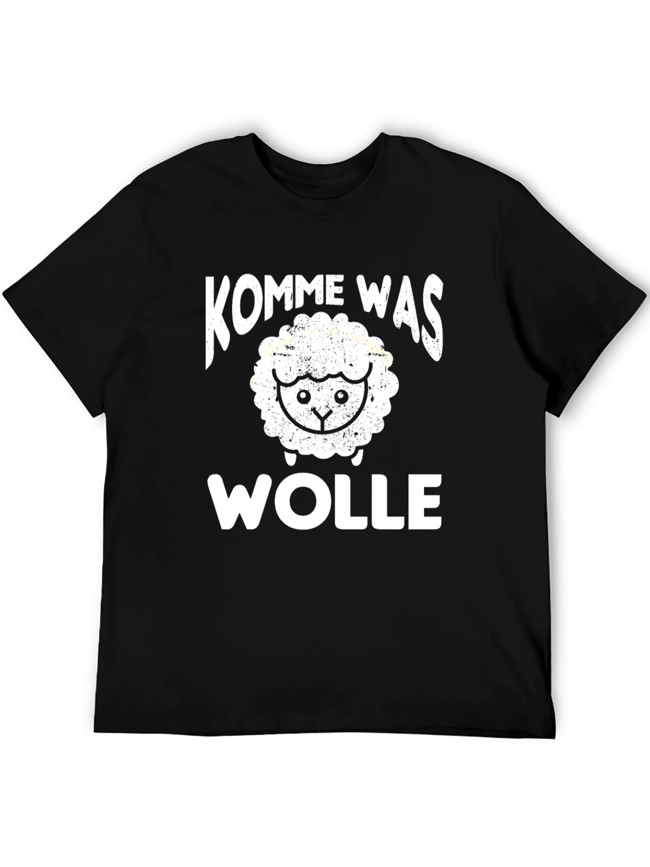 Kommewas Wolle Sheep T-Shirt - Black Cotton Tee