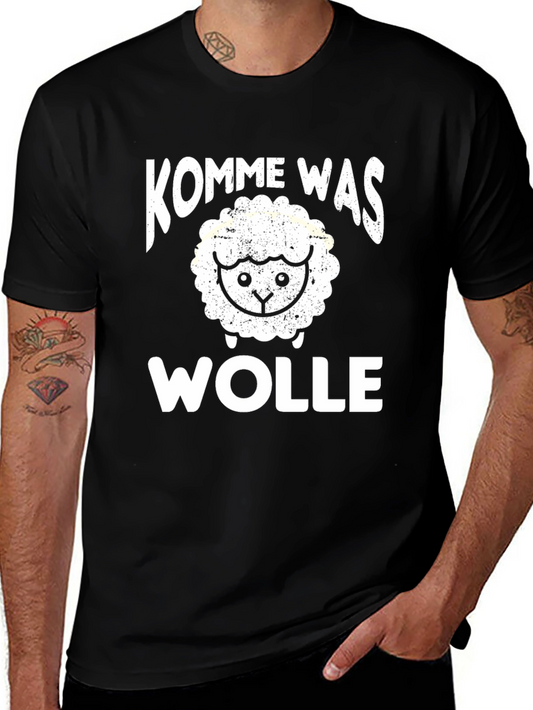 Kommewas Wolle Sheep T-Shirt - Black Cotton Tee
