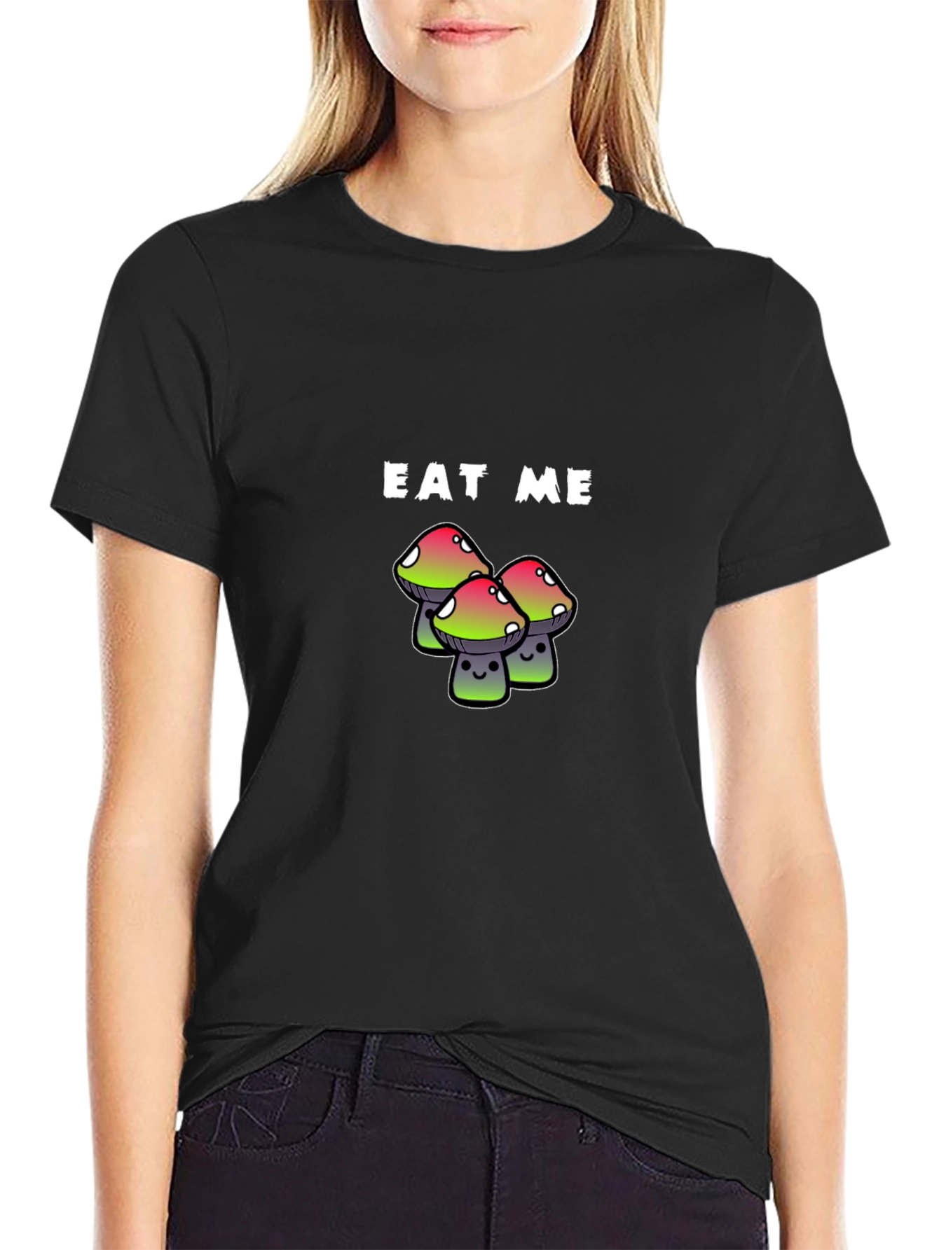 Eat Me Mushrooms Graphic Tee - Funny Novelty Shirt