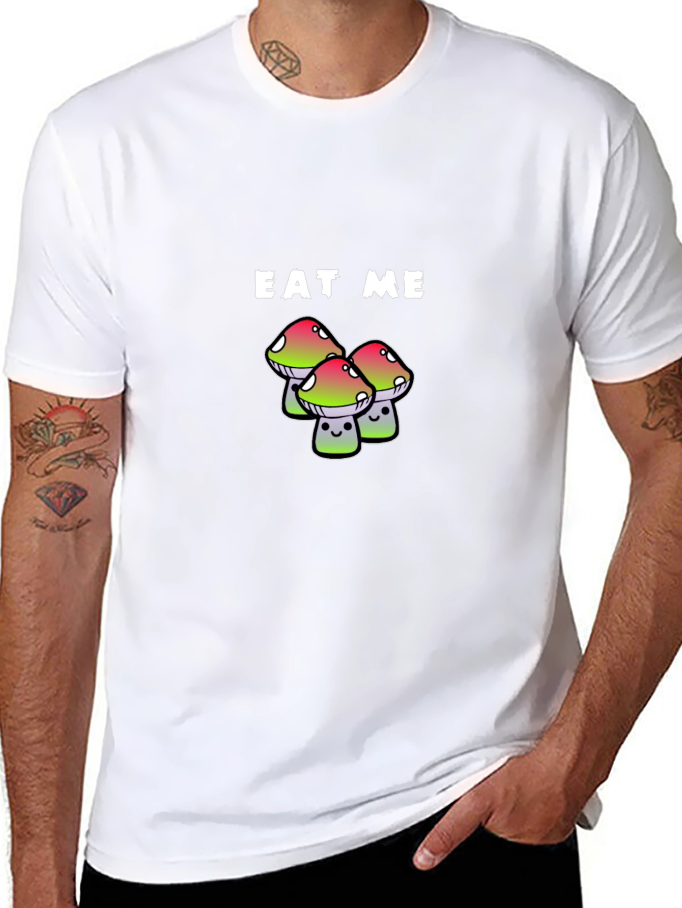 Eat Me Mushrooms Graphic Tee - Funny Novelty Shirt