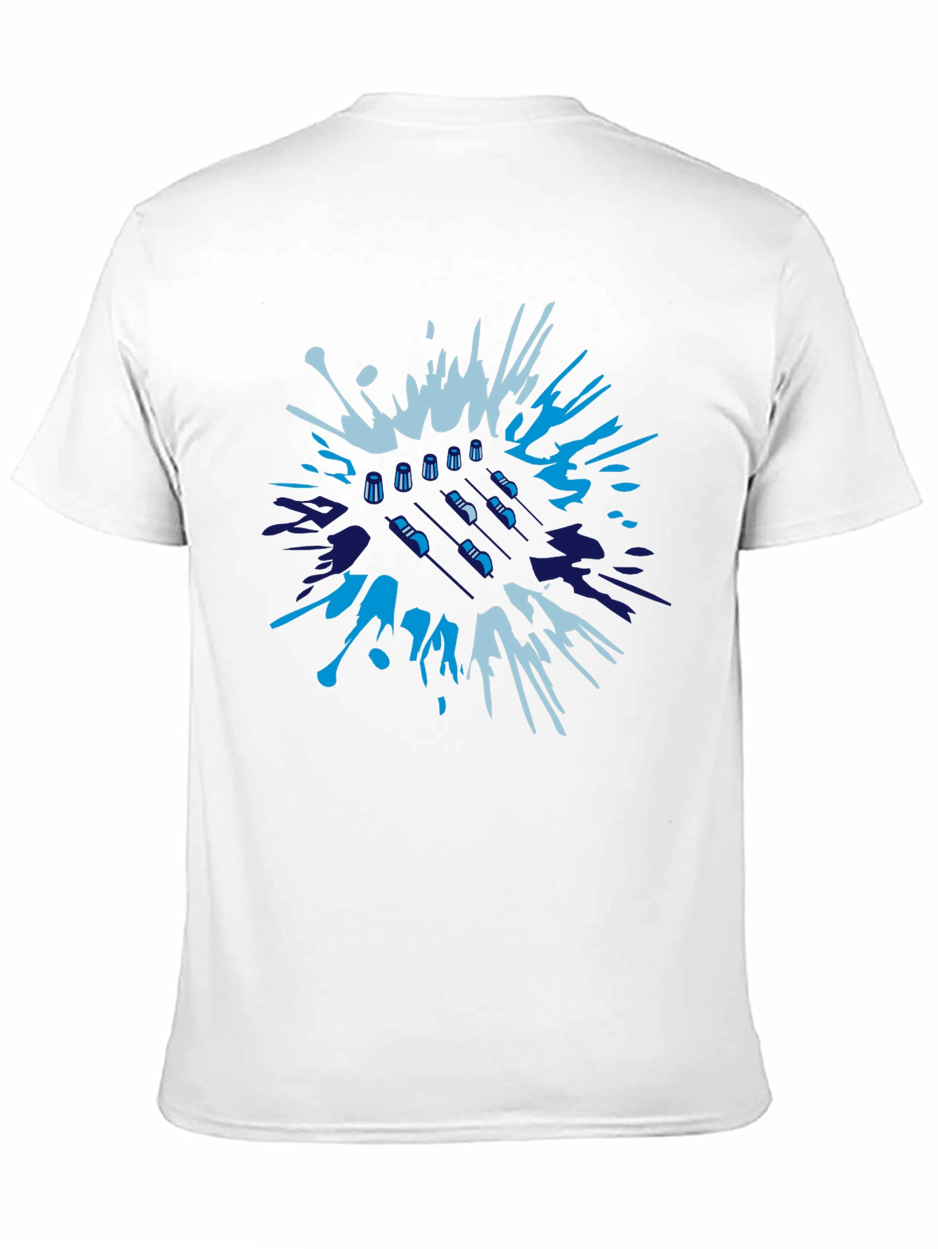 Abstract Badminton T-Shirt - Black Cotton Tee