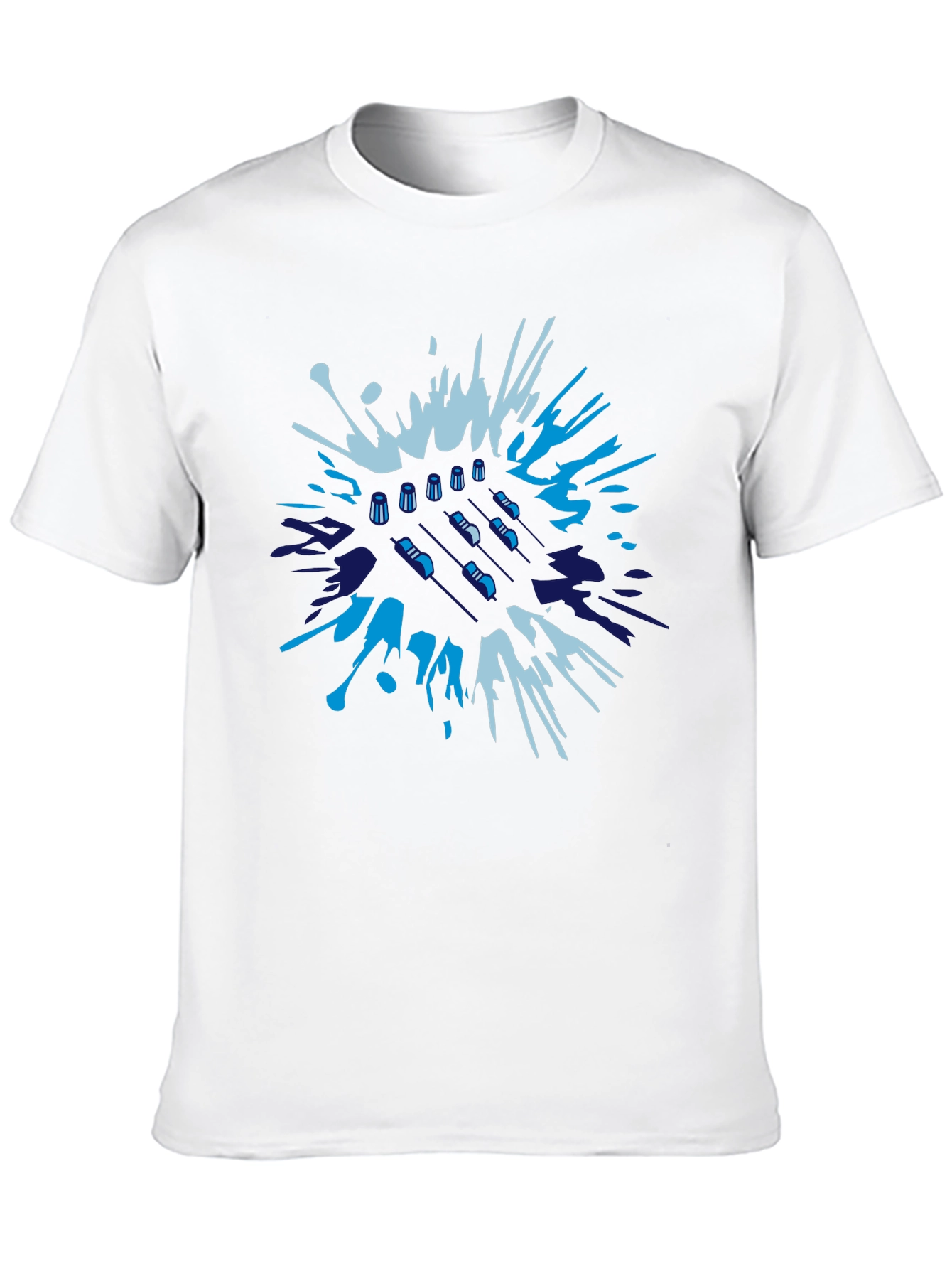 Abstract Badminton T-Shirt - Black Cotton Tee