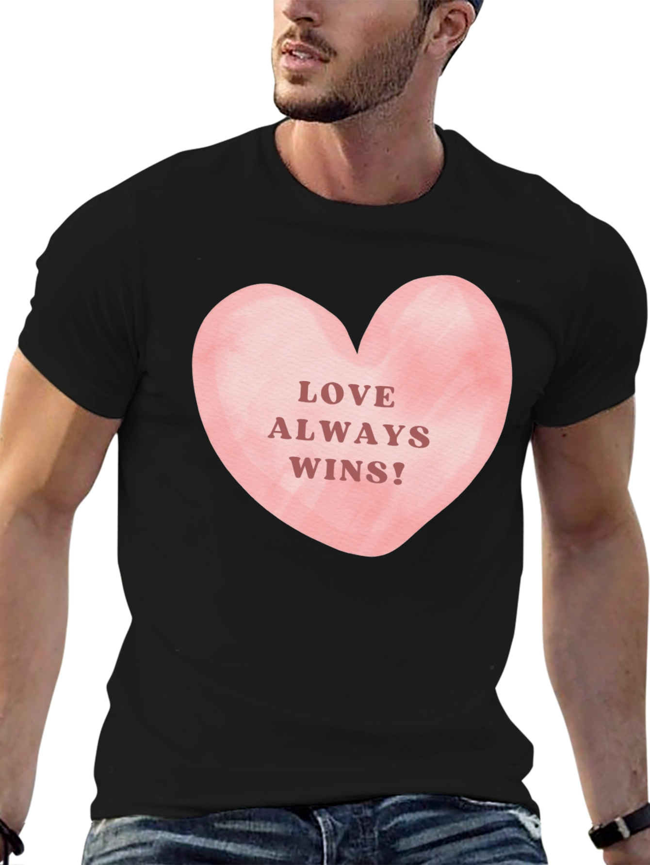 Love Always Wins! Black Graphic Tee