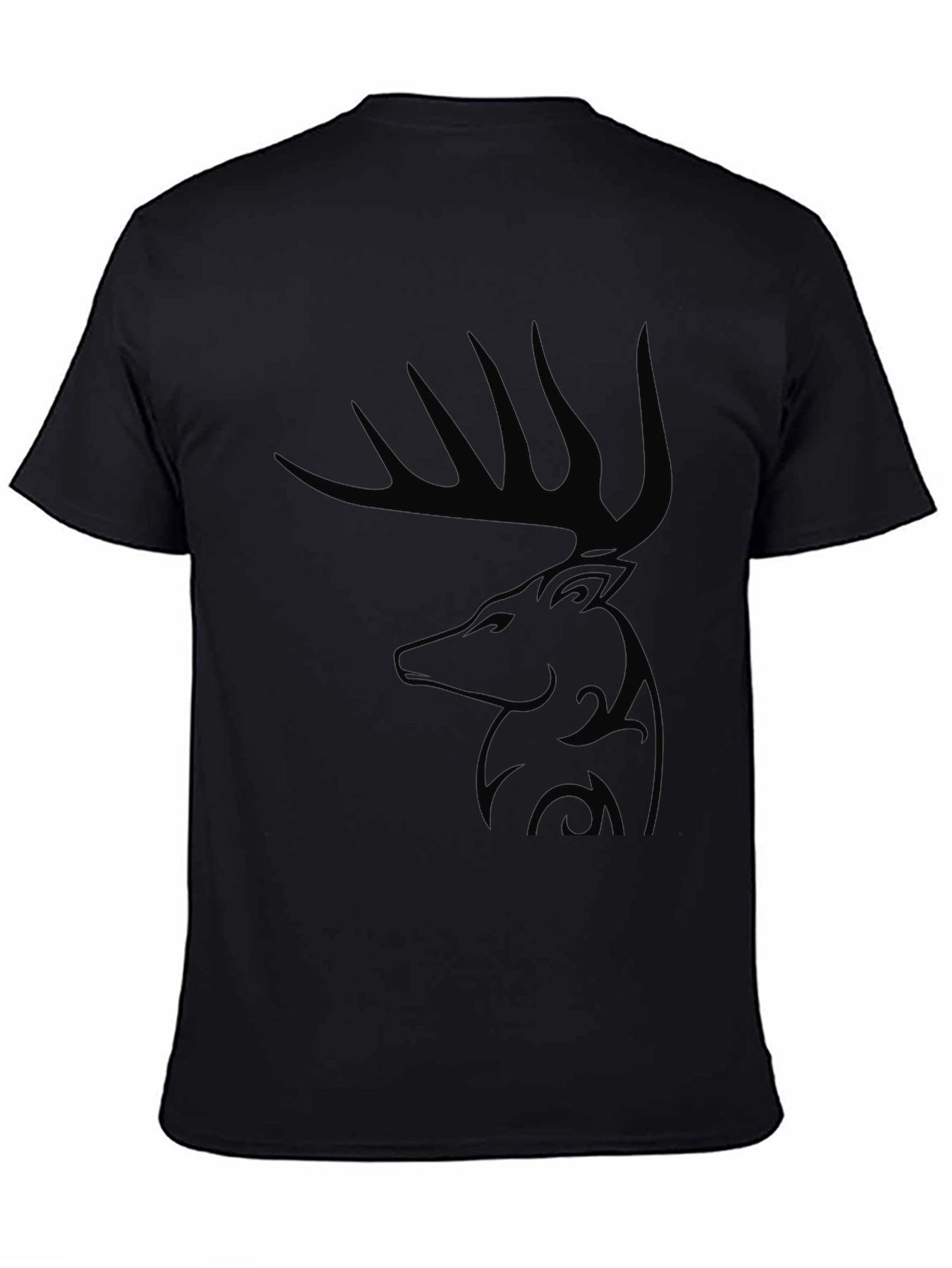 Black Deer Graphic Tee - Stylish Mens Casual T-Shirt