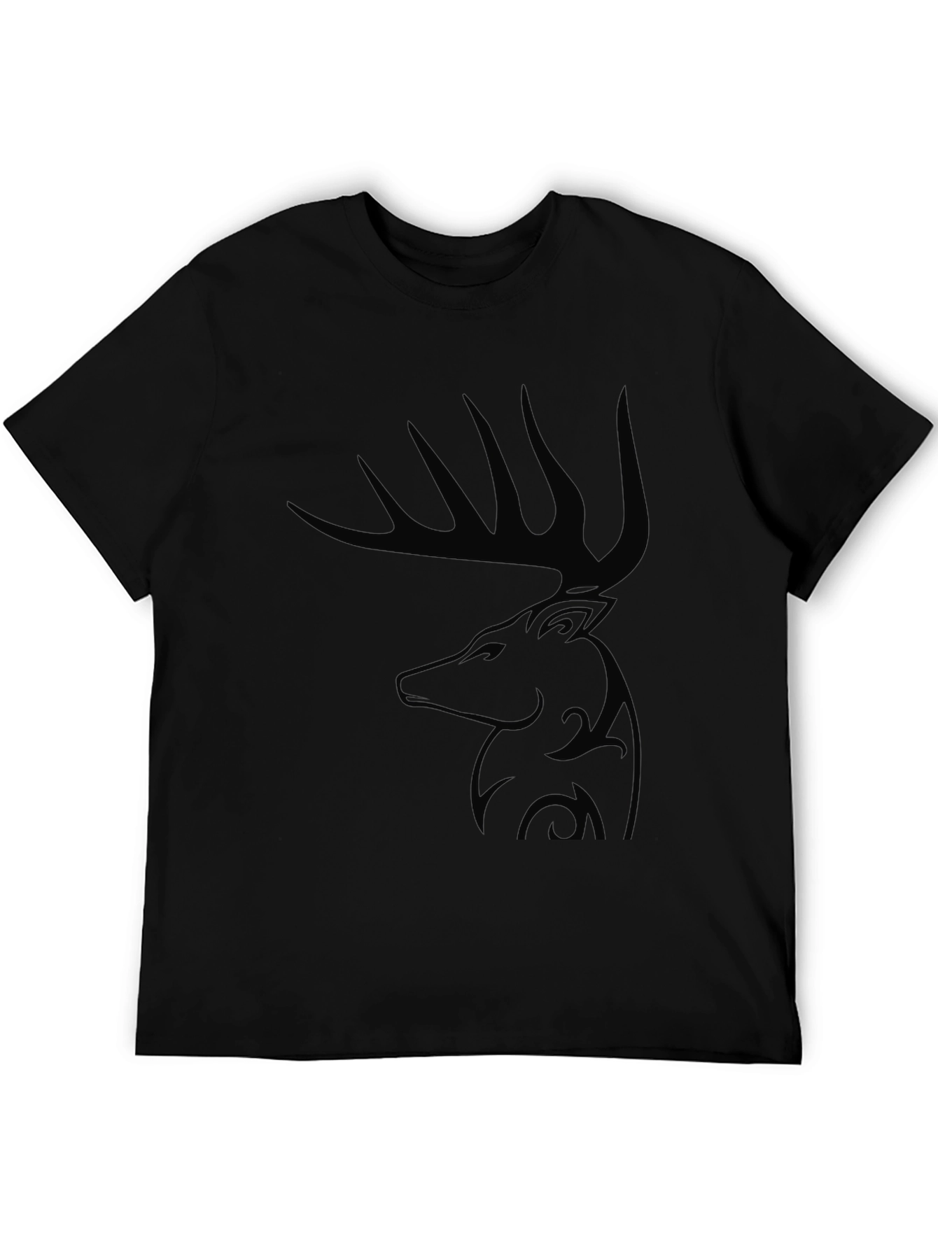 Black Deer Graphic Tee - Stylish Mens Casual T-Shirt