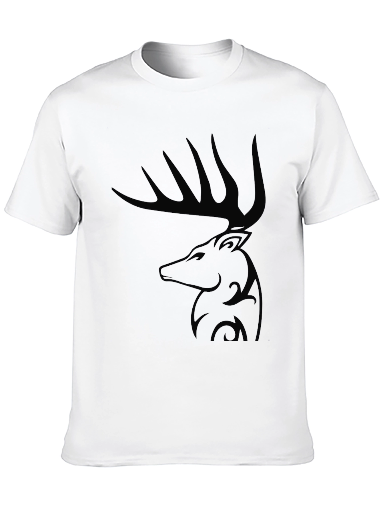 Black Deer Graphic Tee - Stylish Mens Casual T-Shirt